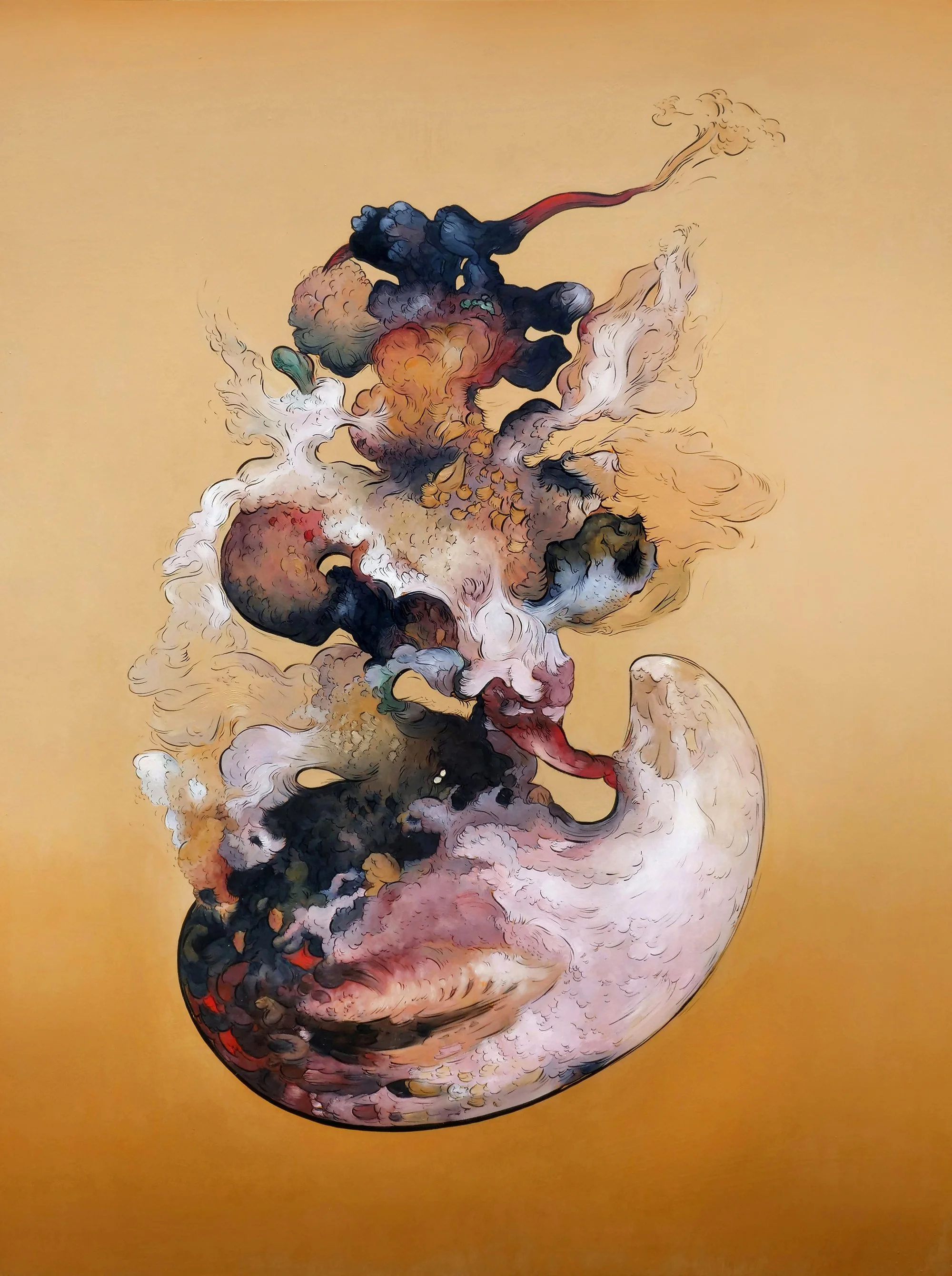   Aglaea of the Graces , oil-bound mineral colours on panel, 40” x 30”, 2023.  