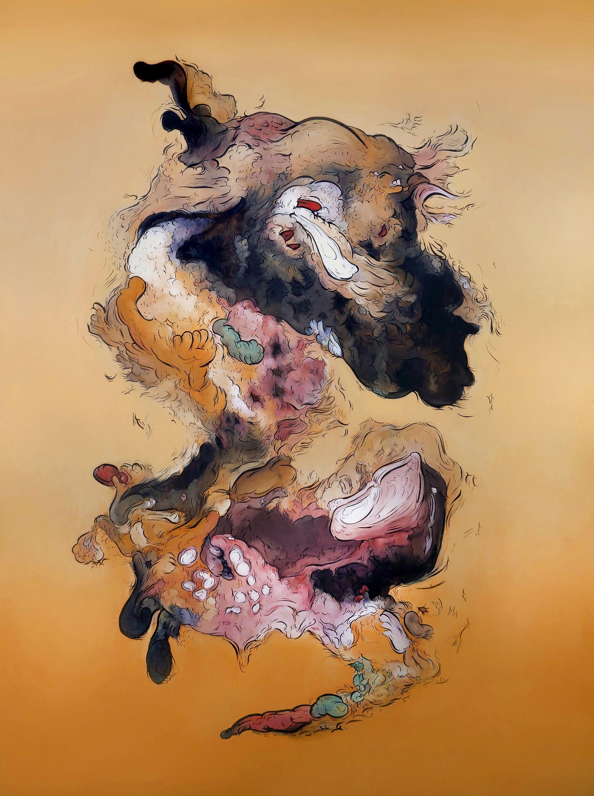   Euphrosyne of the Graces , oil-bound mineral colours on panel, 40” x 30”, 2023.  