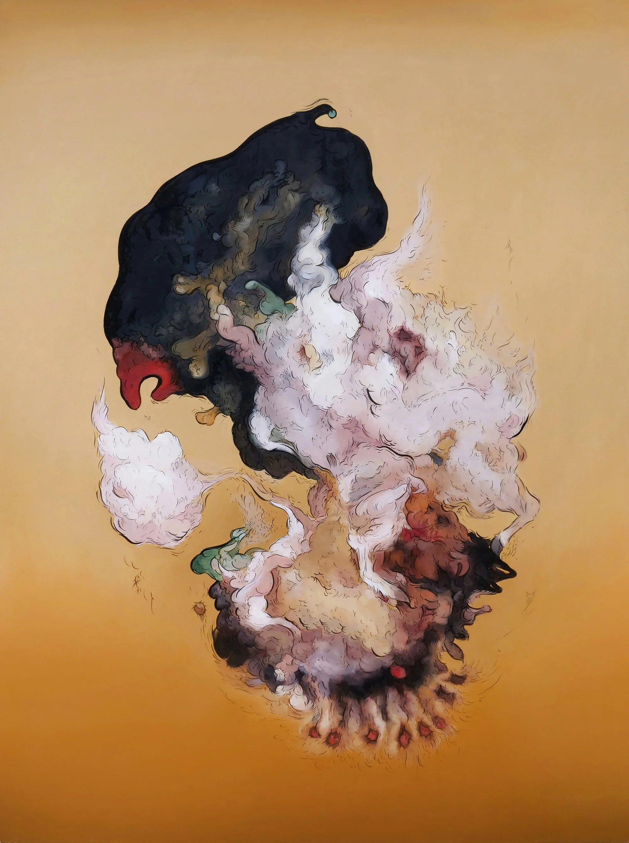   Thalia of the Graces , oil-bound mineral colours on panel, 40” x 30”, 2023.  