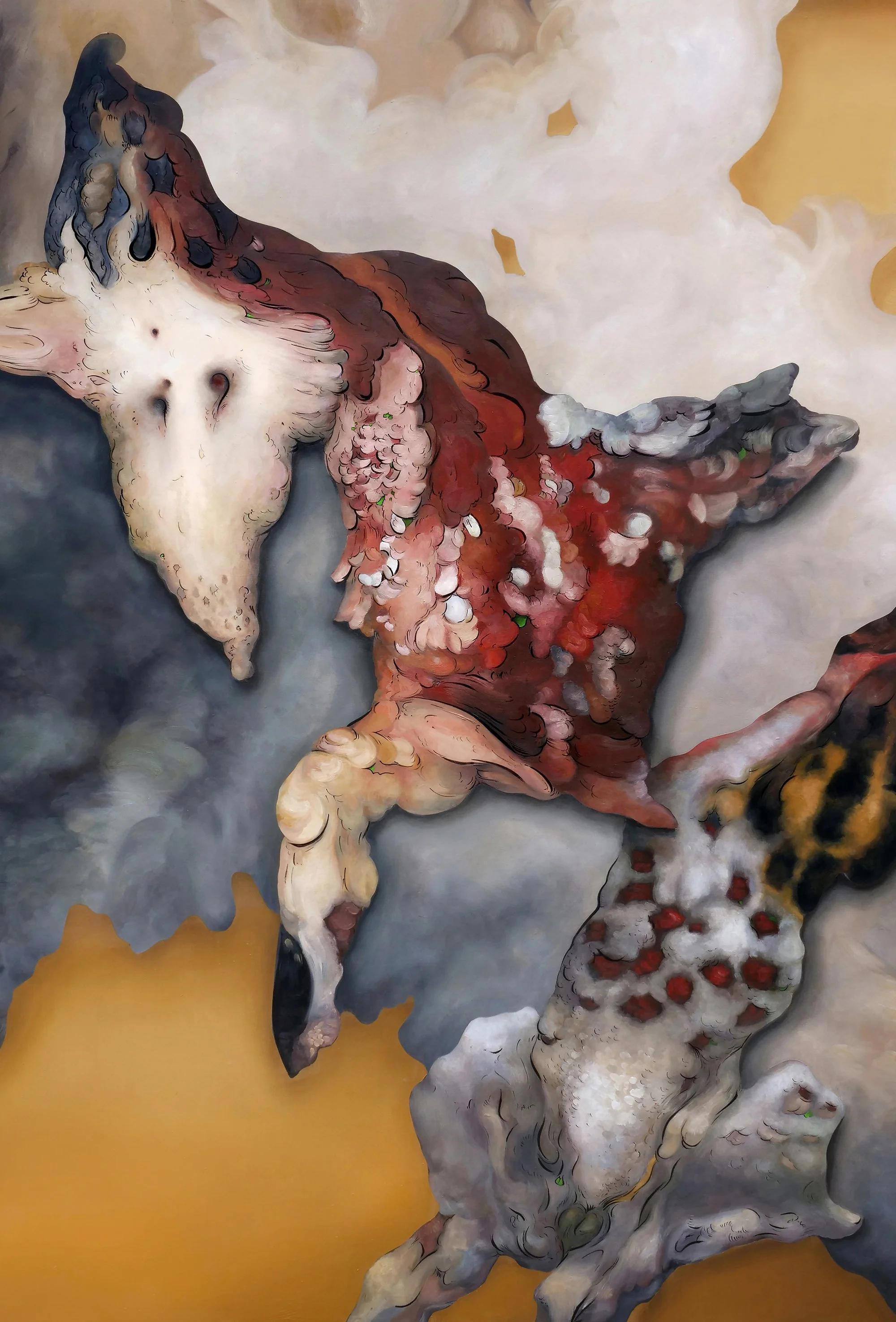  The Hind, oil-bound mineral colours on panel, 60” x 40”, 2025.   This panel painting is a response to the miniature painting  Meditation (Hind) . 