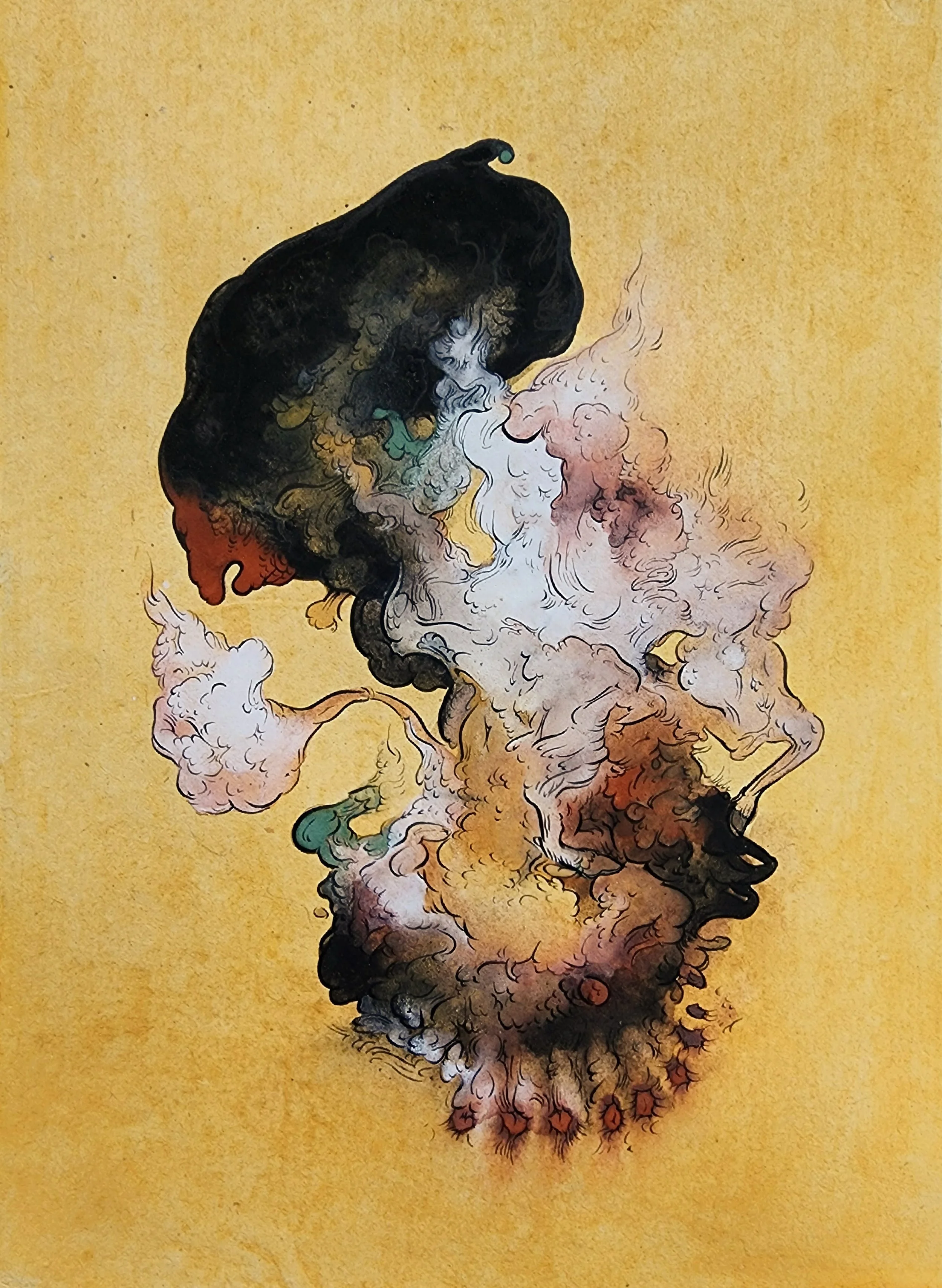   Eighteenth Meditation , hand-prepared mineral colours on wasli, 9.25” x 6.75”, 2024.  