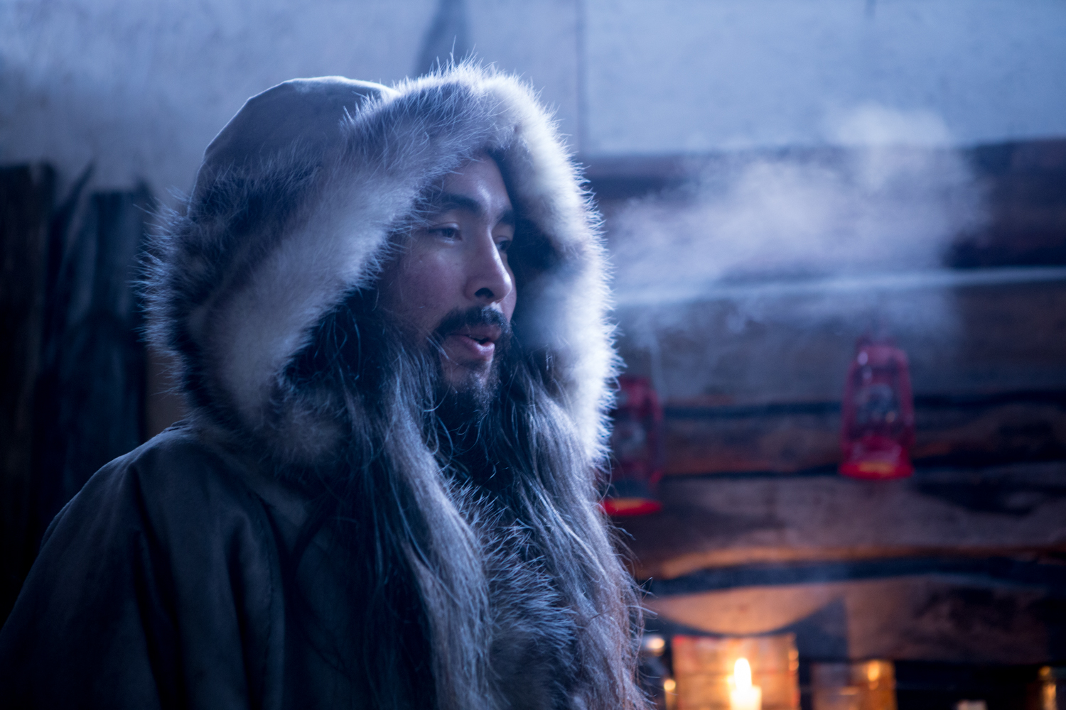 Alaskan Actor Ishmael Hope, in role of "ATKA" on the set of "Frontier Azul". 
