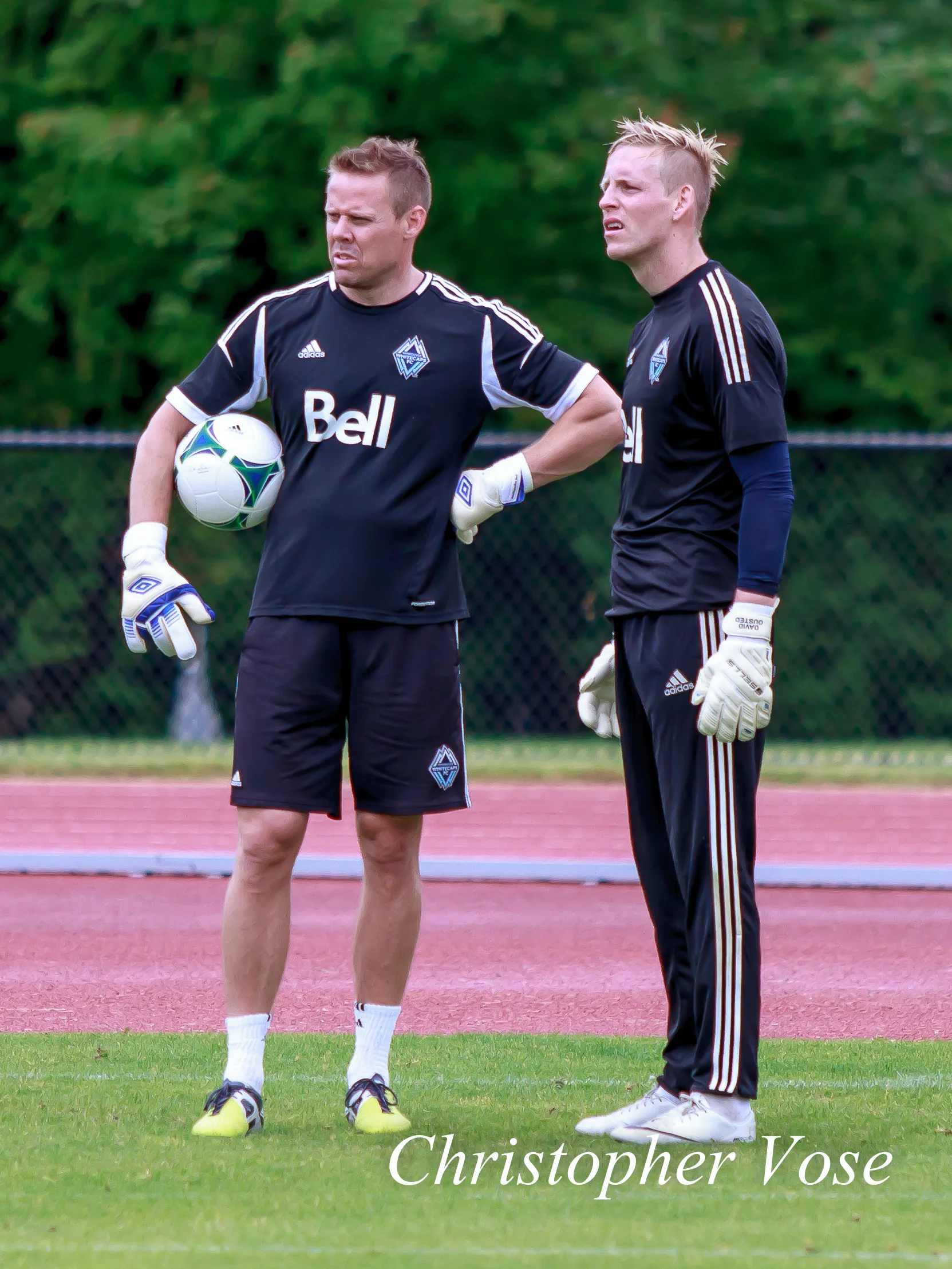 Marius Røvde and David Ousted practice their confused looks at the National Soccer Development Centre on 24 June 2013.