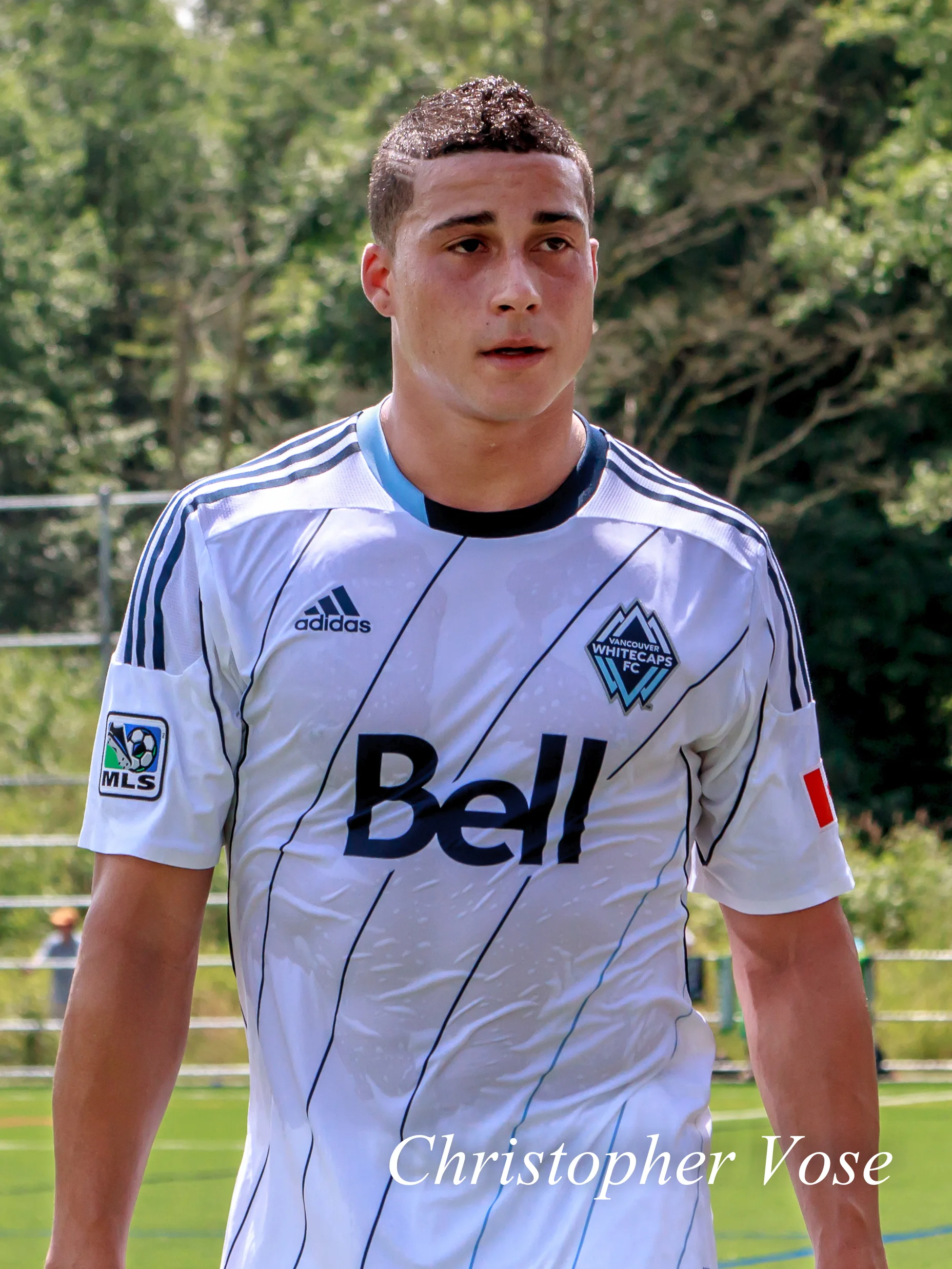 Erik Hurtado sweats at Willoughby Community Park on 7 July 2013.