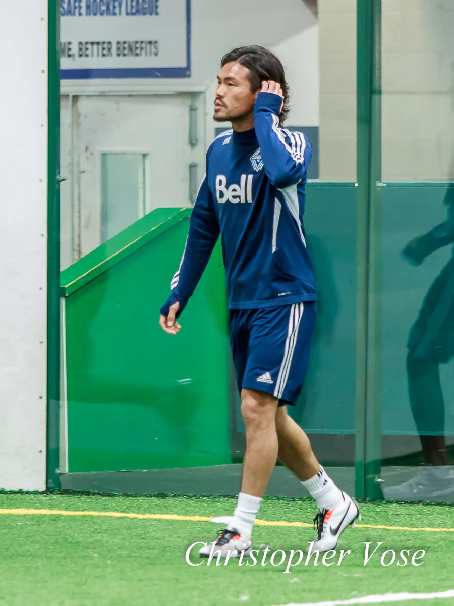 Kobayashi Daigo dons the blue and whit of Vancouver Whitecaps FC at Burnaby 8 Rinks on 28 January 2013.