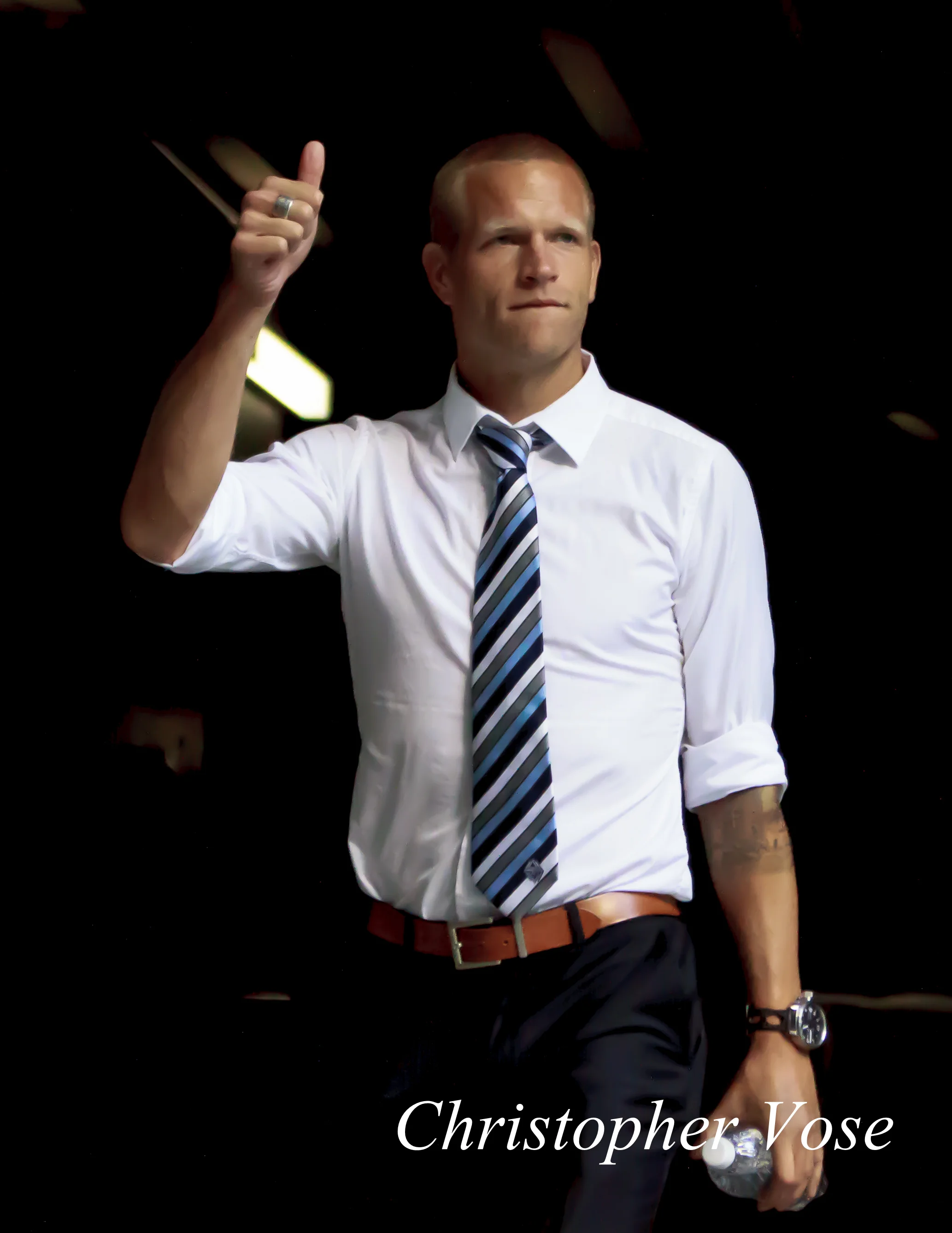 Captain Jay DeMerit salutes the supporters at BC Place on 24 August 2013.