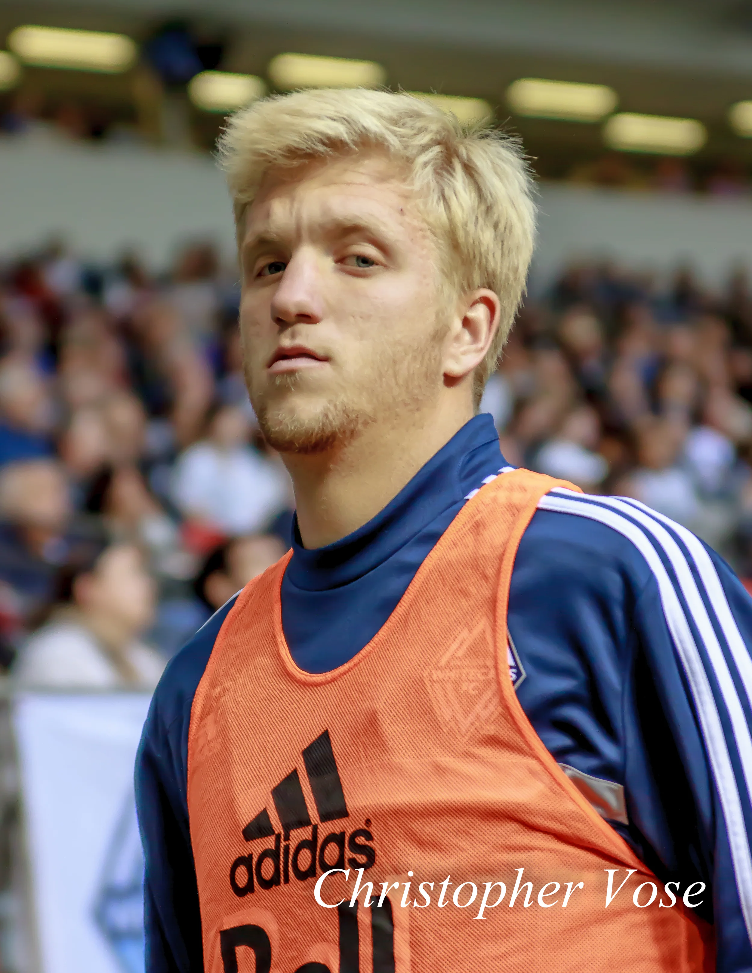 Adam Clement warms up at BC Place on 19 June 2013.