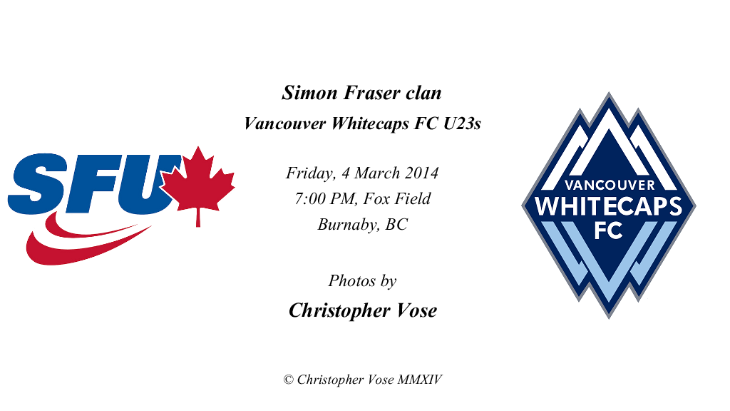 2014-04-04 Friendly; Simon Fraser Clan v Vancouver Whitecaps FC U23s.png