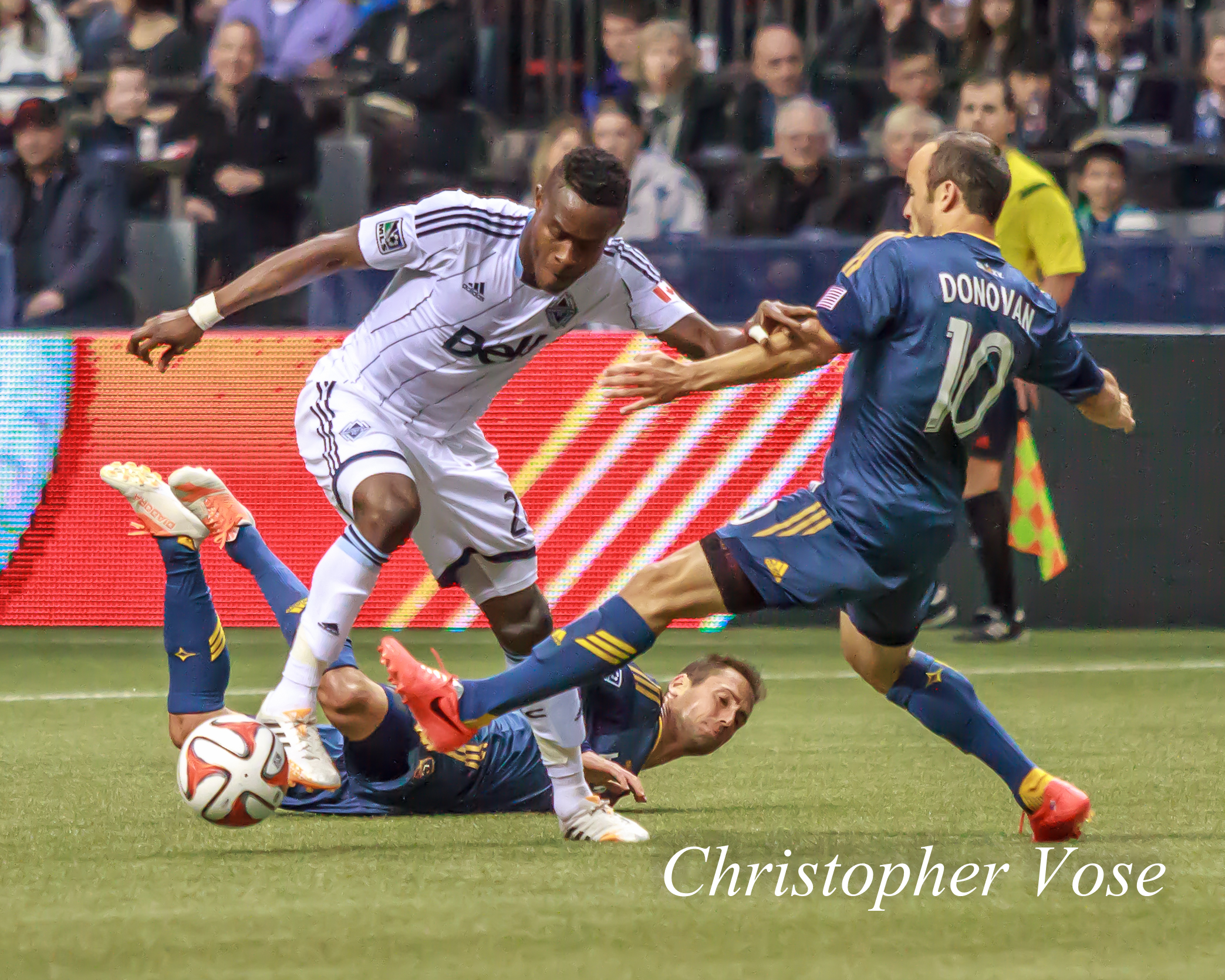 2014-04-19 Gershon Koffie, Marcelo Sarvas, and Landon Donovan.jpg