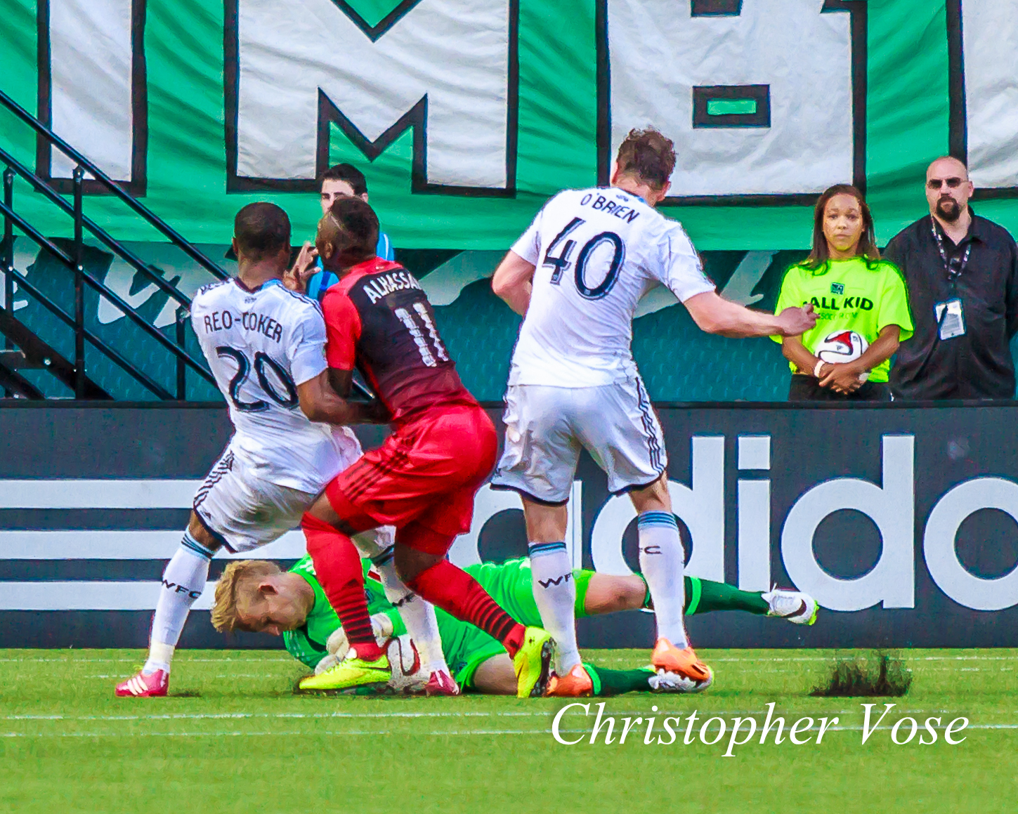 2014-06-01 David Ousted, Nigel Reo-Coker, Kalif Alhassan, and Andy O'Brien.jpg