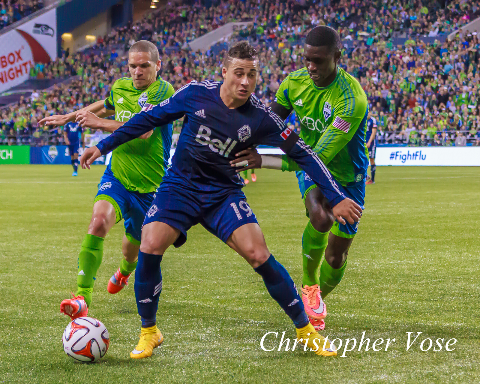 2014-10-10 Osvaldo Alonso, Erik Hurtado, and Jalil Anibaba.jpg