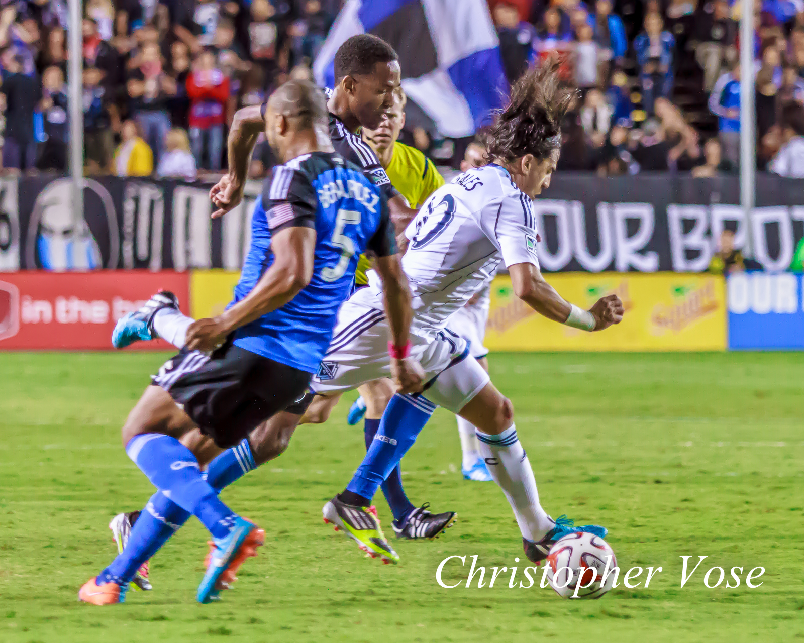 2014-10-18 Victor Bernardez, Atiba Harris, and Mauro Rosales.jpg