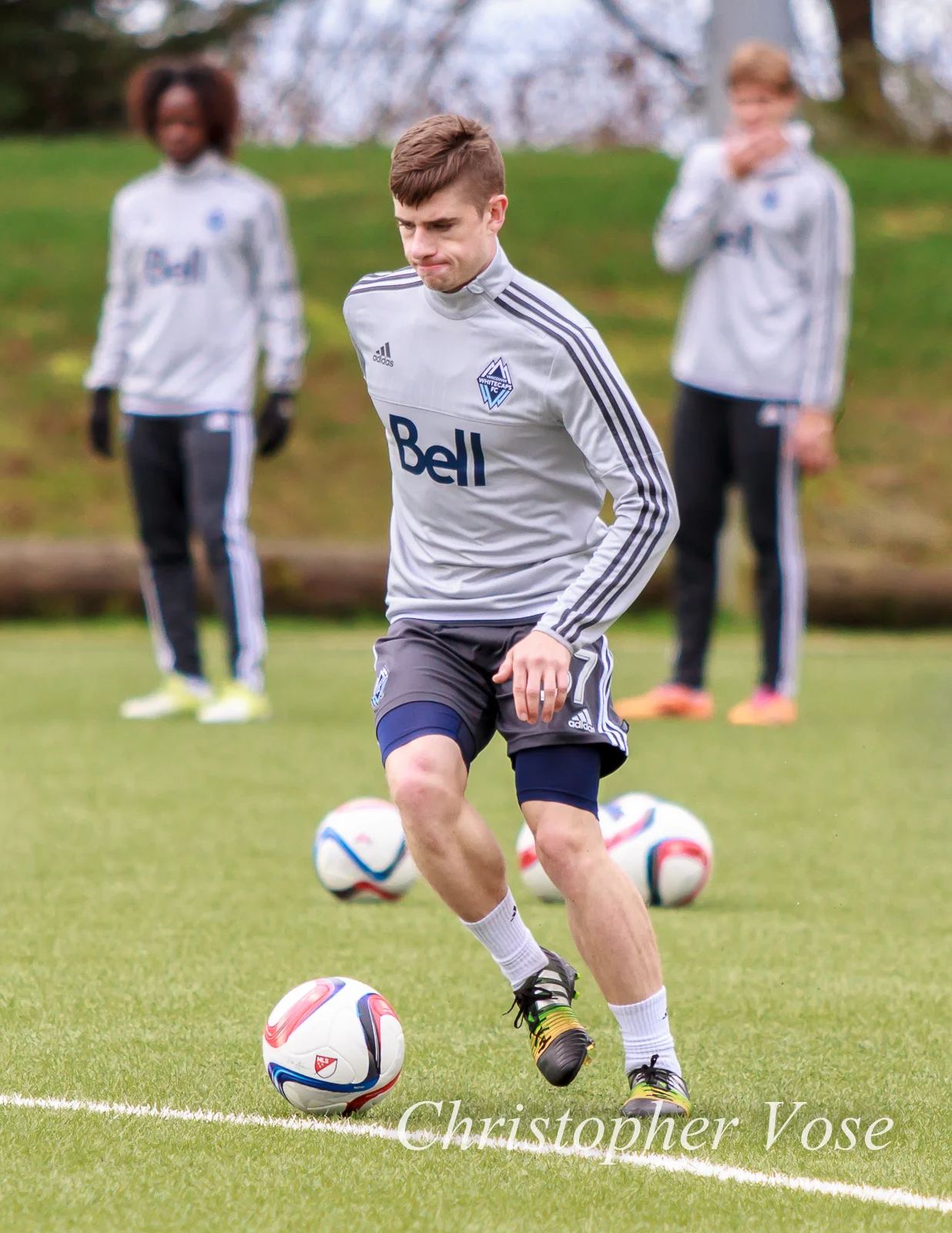 Mitch Piraux from the 2015 Vancouver Whitecaps FC training camp at Musqueam Turf.