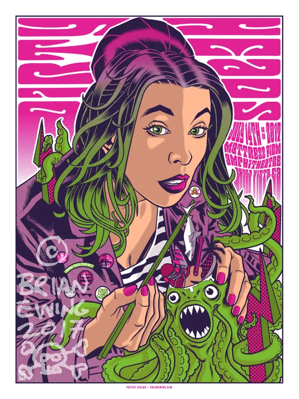 Official DIRTY HEADS - tour poster illustration designed by Brian Ewing