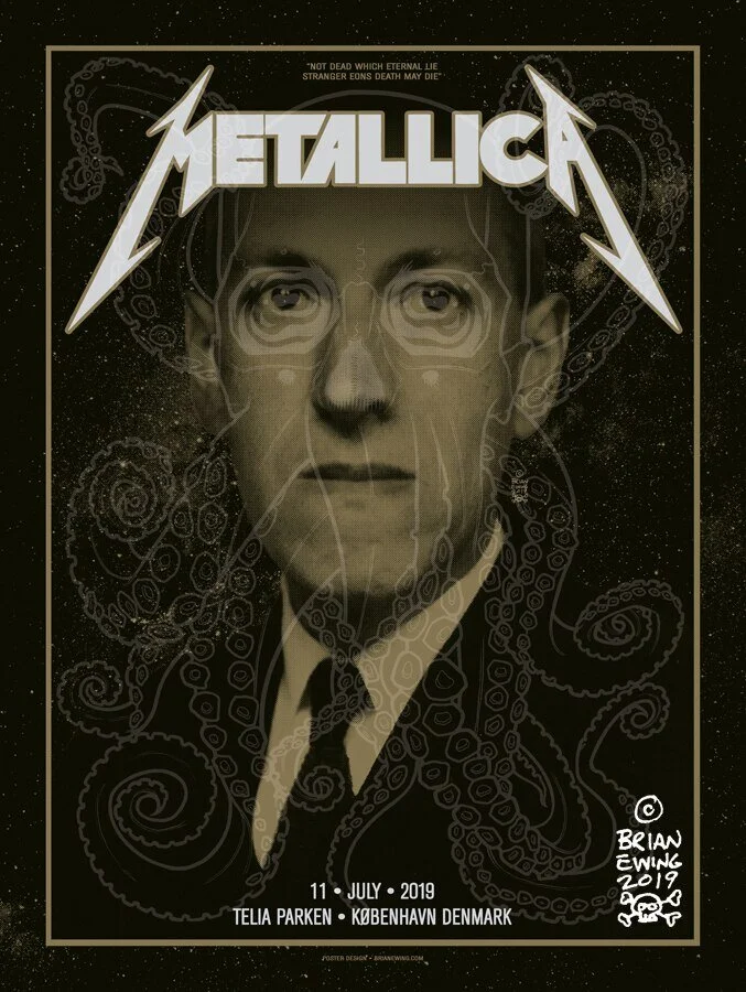 METALLICA poster illustration and design by Brian Ewing H.P. Lovecraft Cthulu