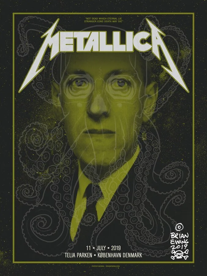 METALLICA poster illustration and design by Brian Ewing H.P. Lovecraft Cthulu