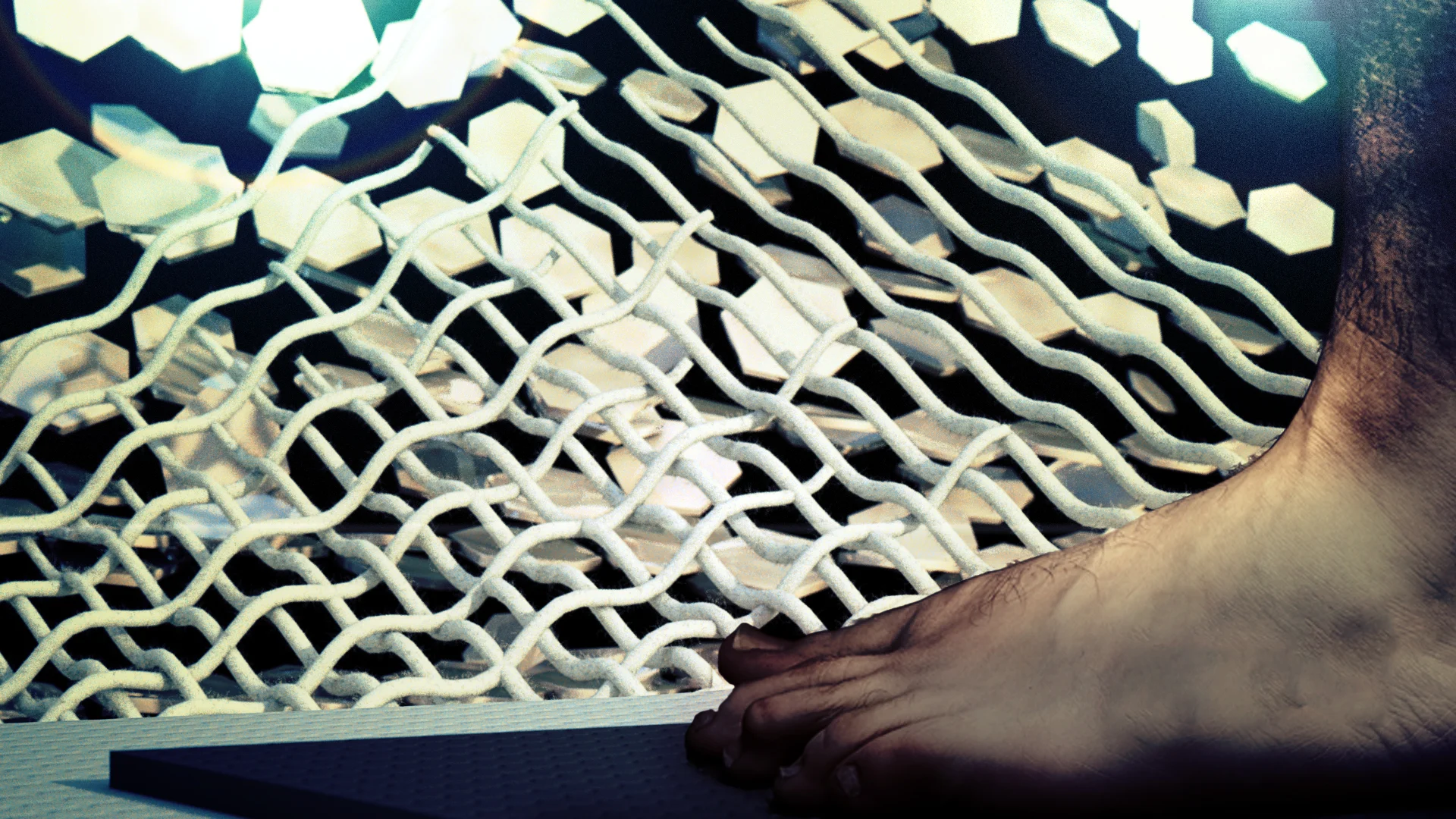 The Fighters Foot as the Mat Forms Underneath