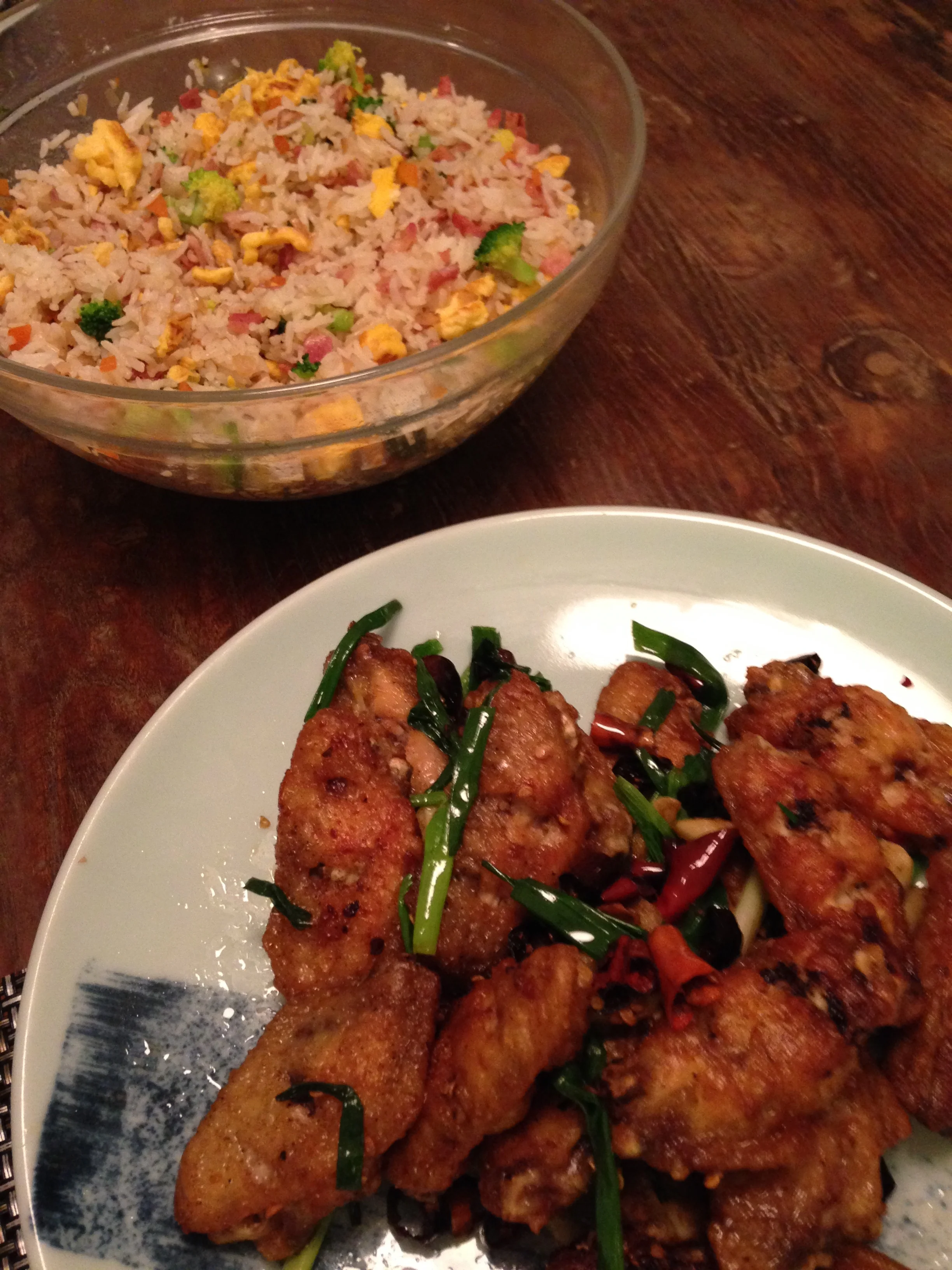 Fried Rice and Fried Spicy Chicken