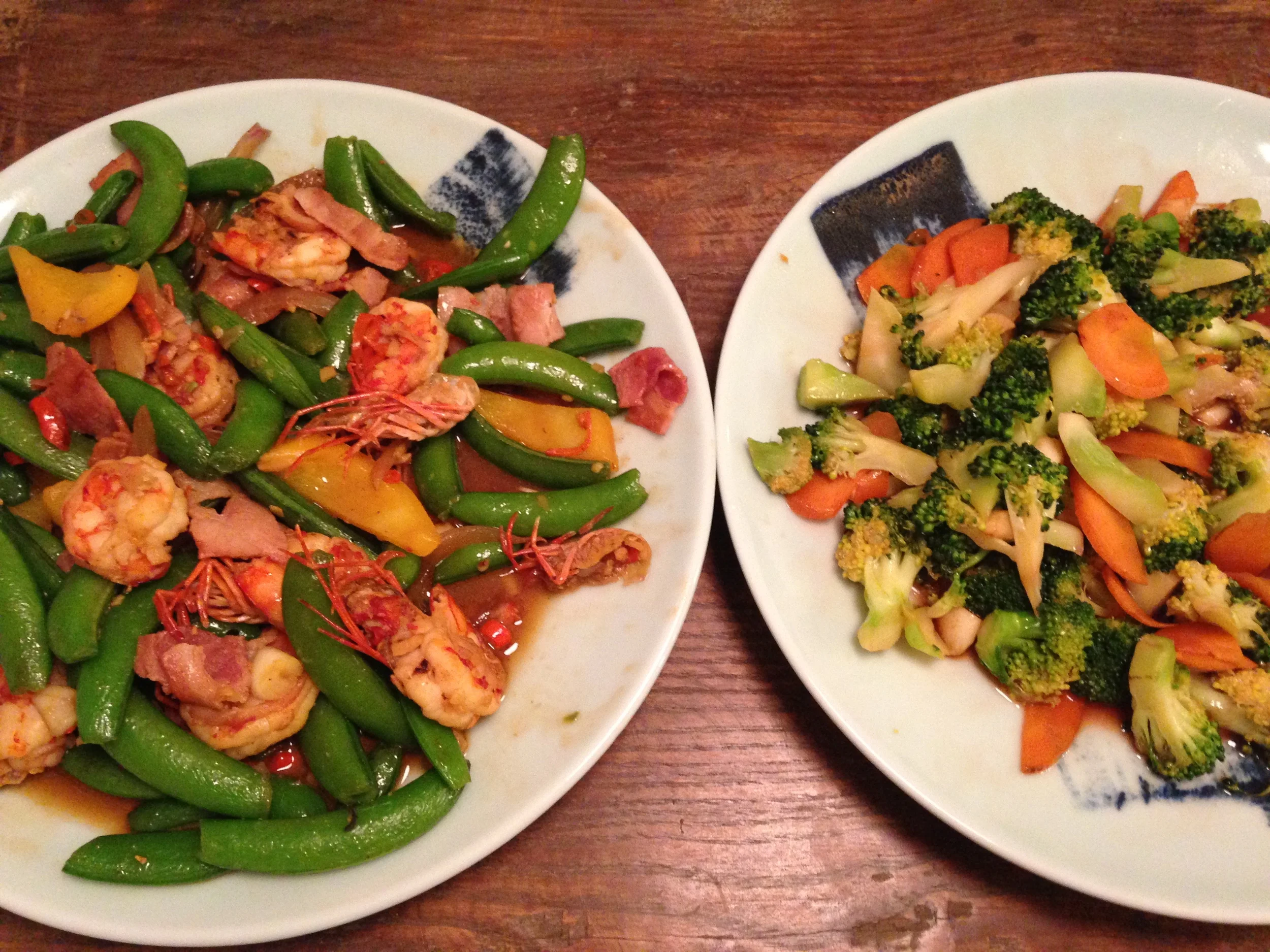 VERY Spicy Prawns with Snap Peas and Vegetables
