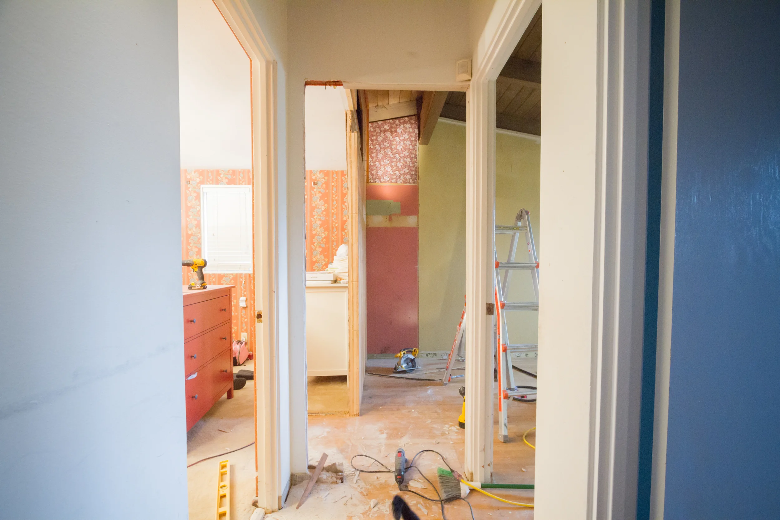 The master bedroom is on the left, Caden's room is on the right.