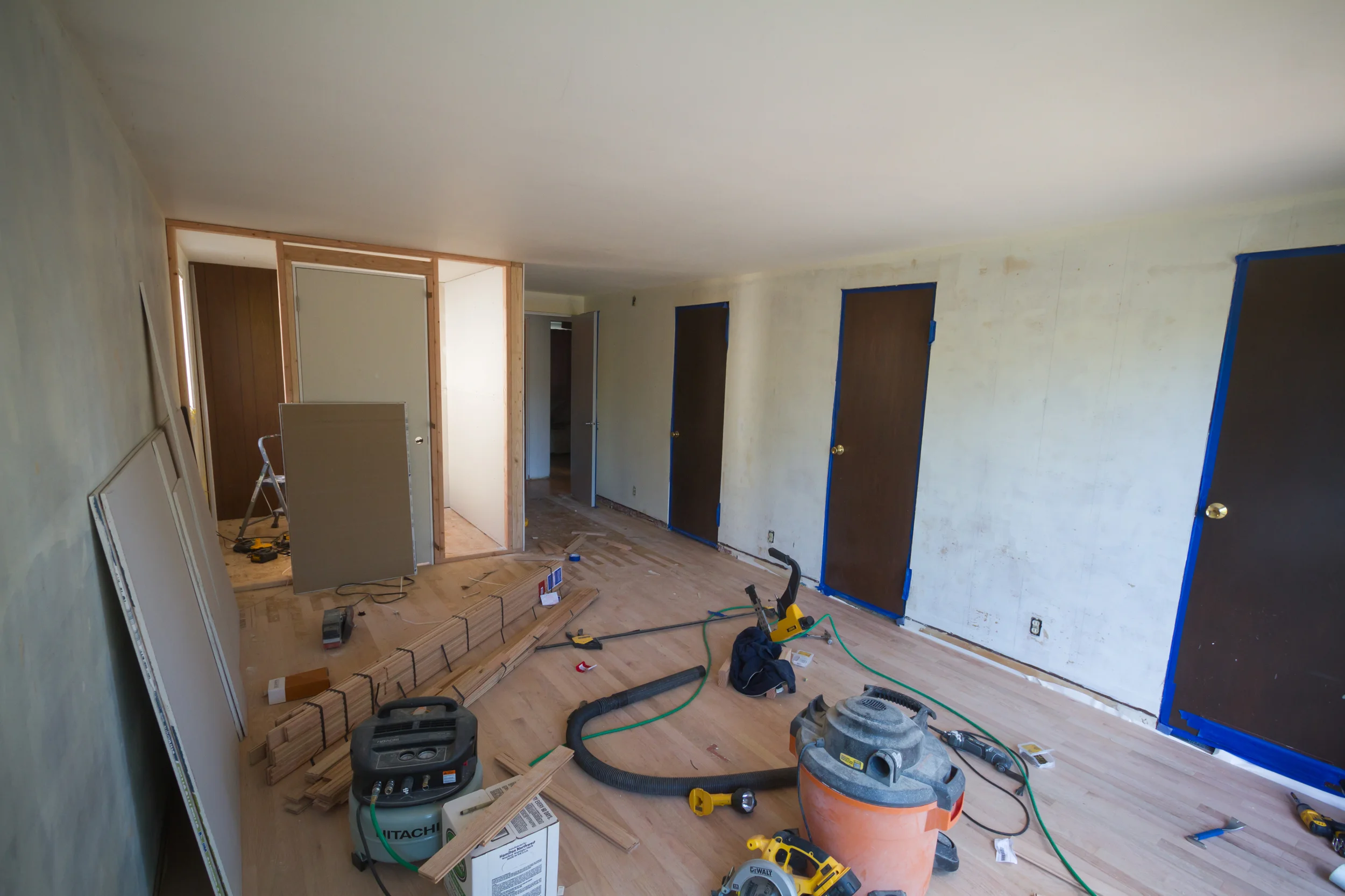 From the back of the room. New closet is going in!
