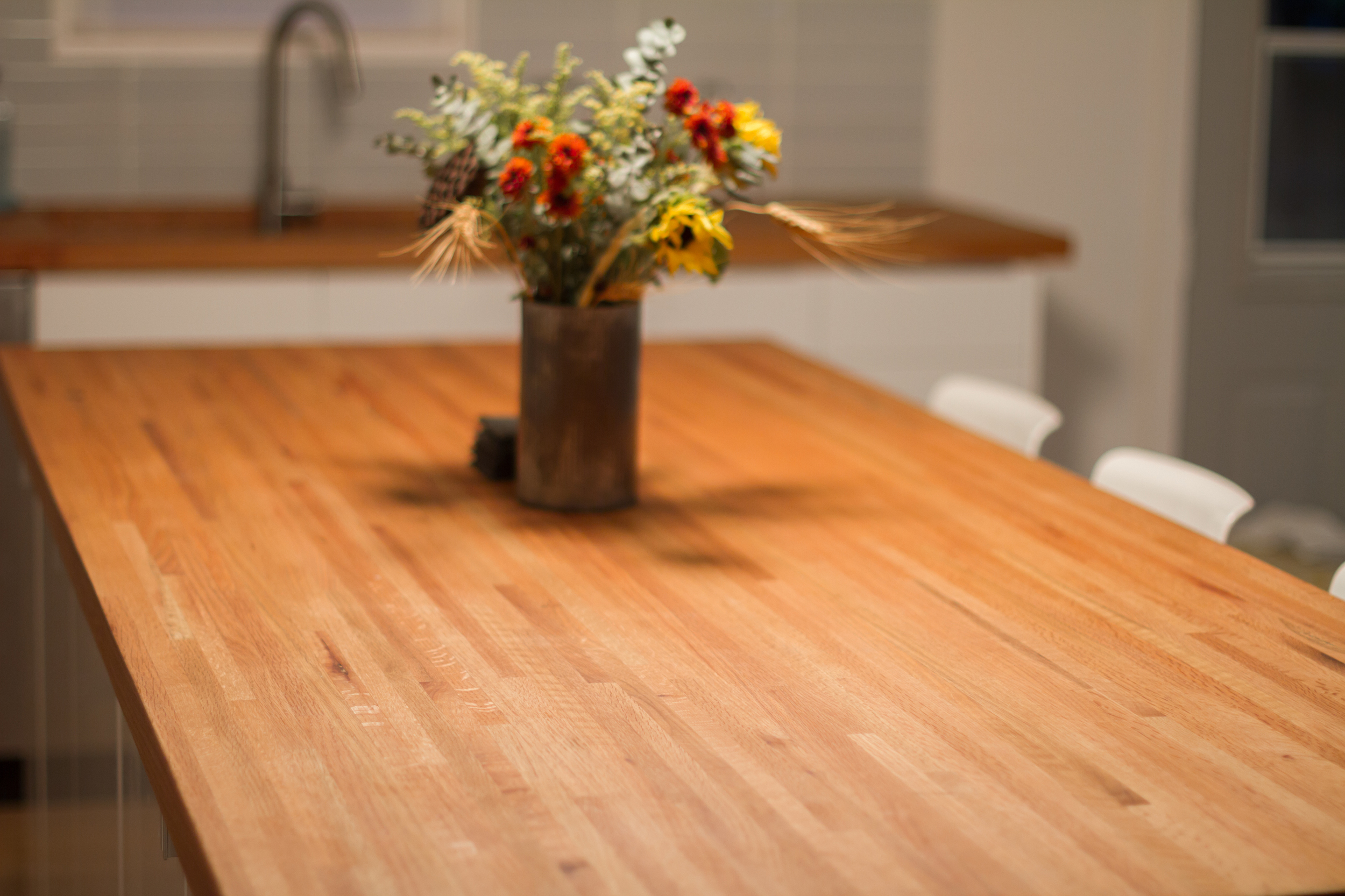 Diy Butcher Block Countertops Made From Leftover Flooring Work