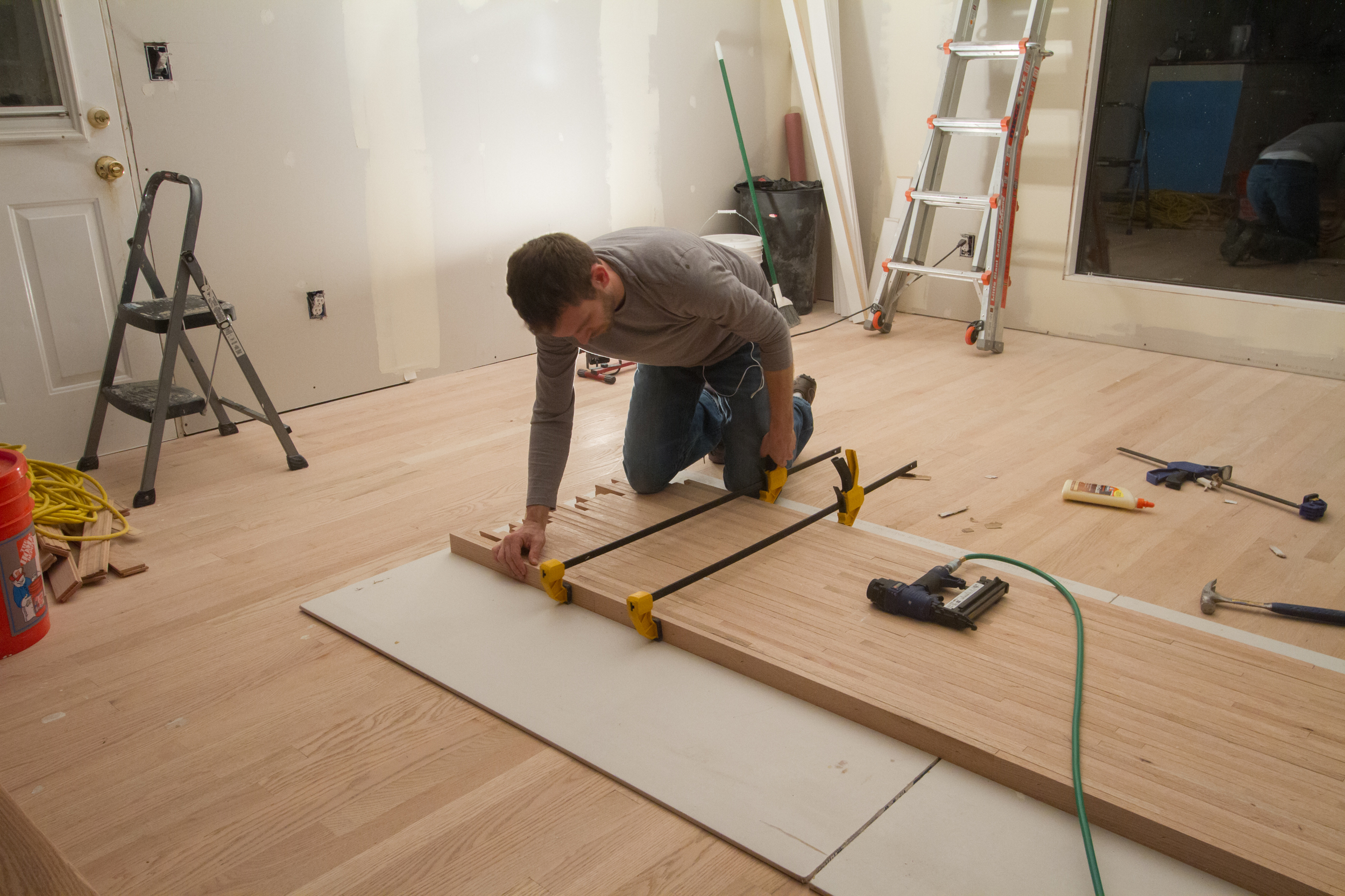 Diy Butcher Block Countertops Made From Leftover Flooring Work