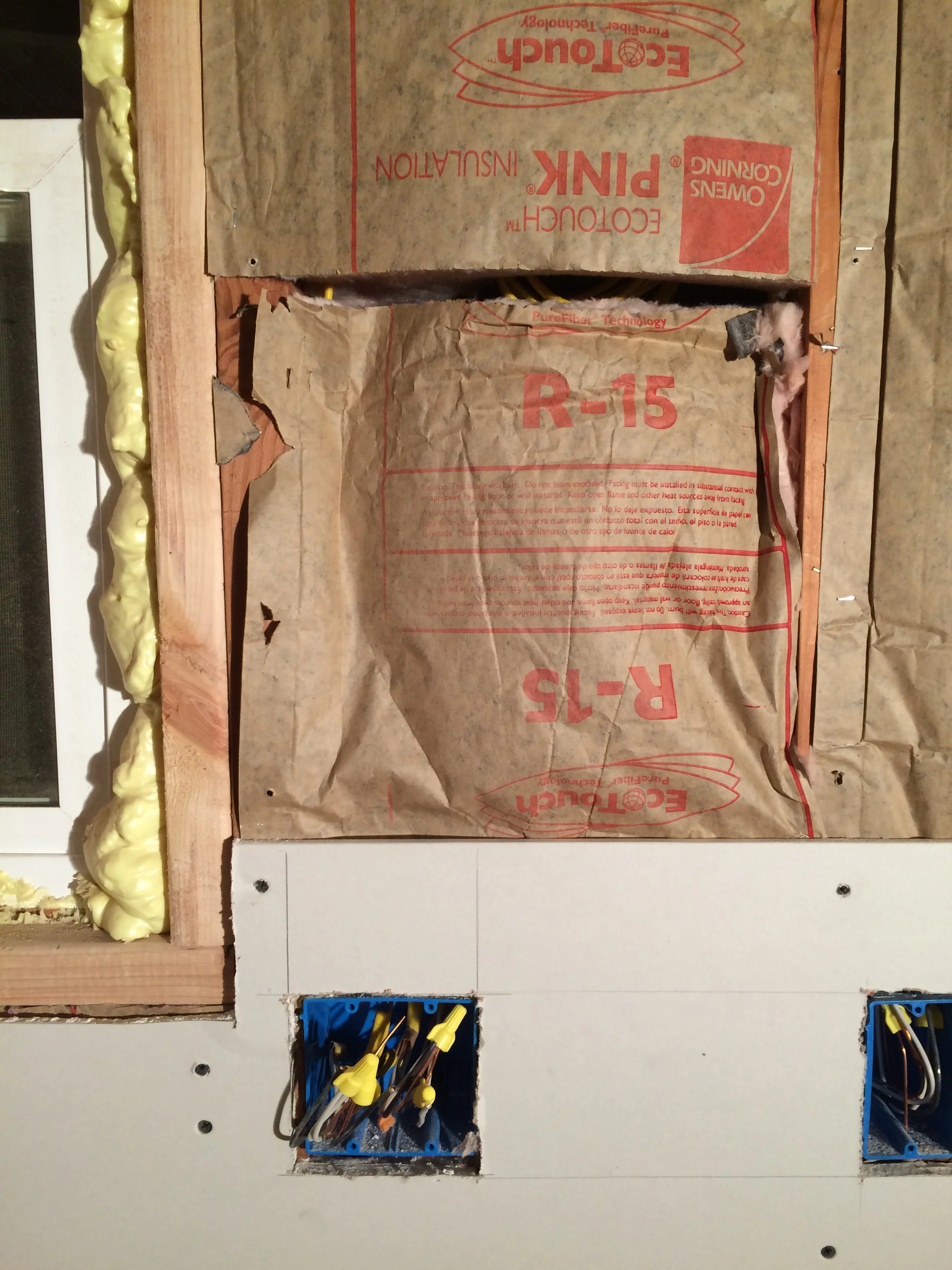 New insulation. The house was not insulated prior to renovation.