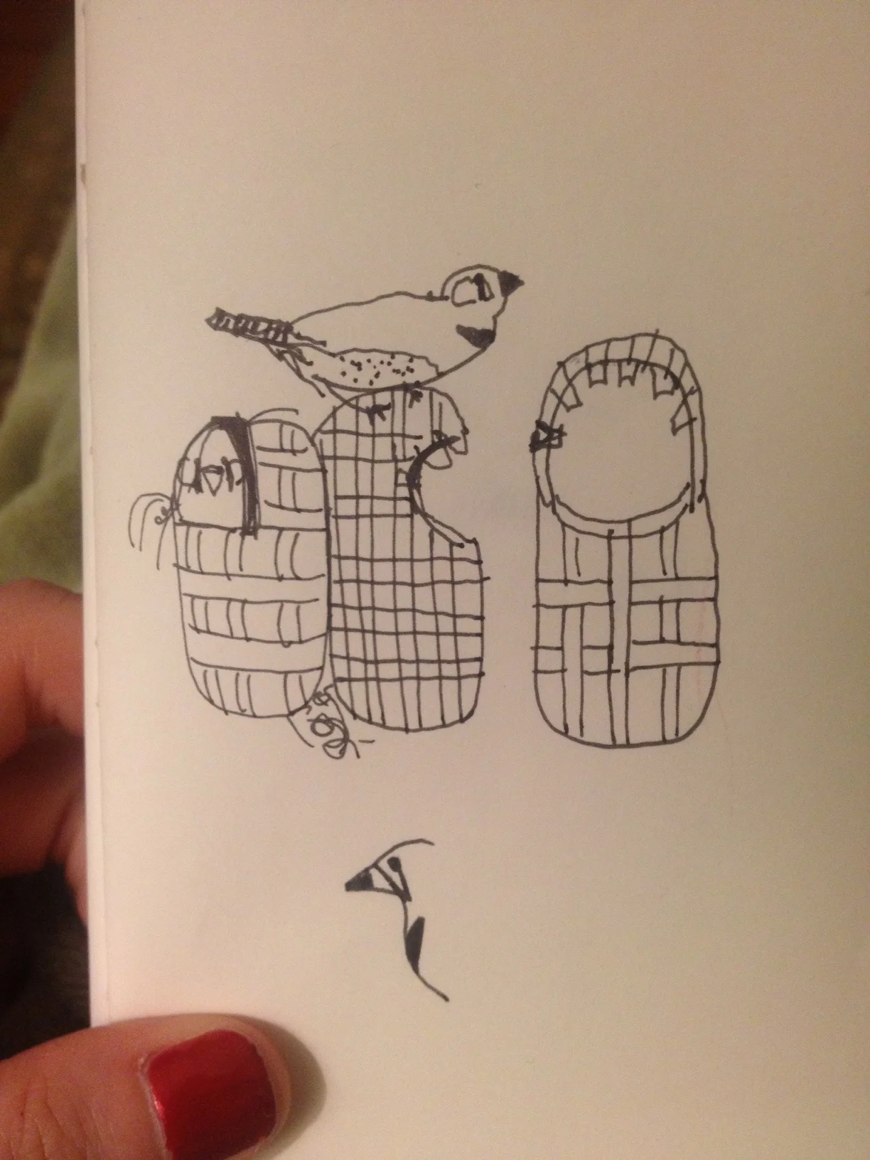 Zebra finch sketch - effecting pages