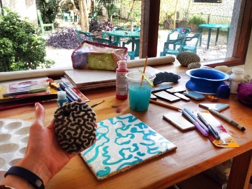 Coral patterns painting #1 in progress...