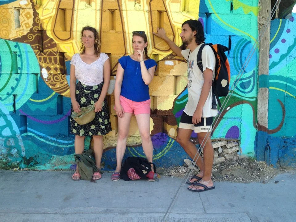 Las artistas being "serious" in Tulum. 