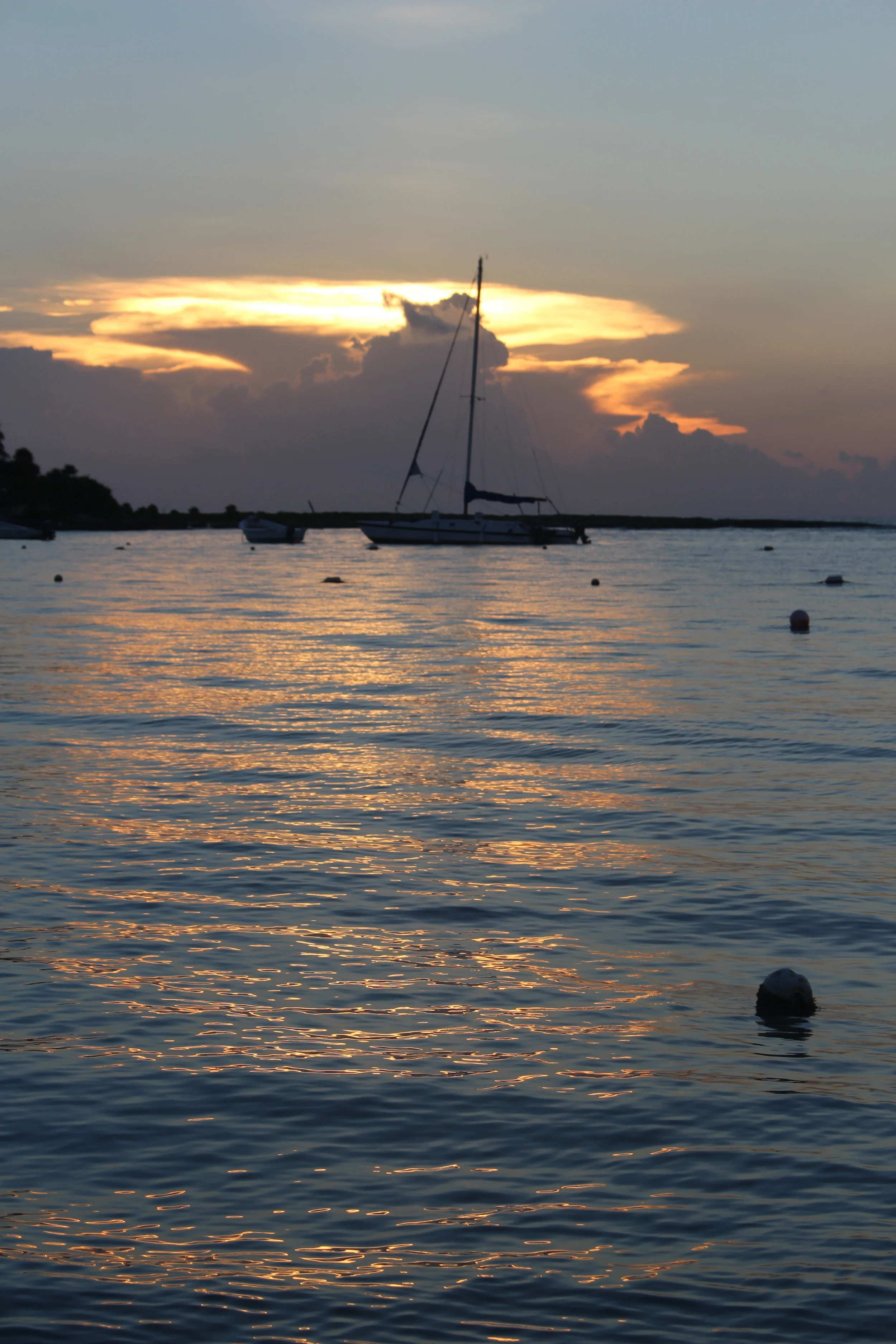 Sun rising over the ocean of Akumal, October 11, 2014. 