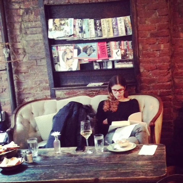 Stylish people reading