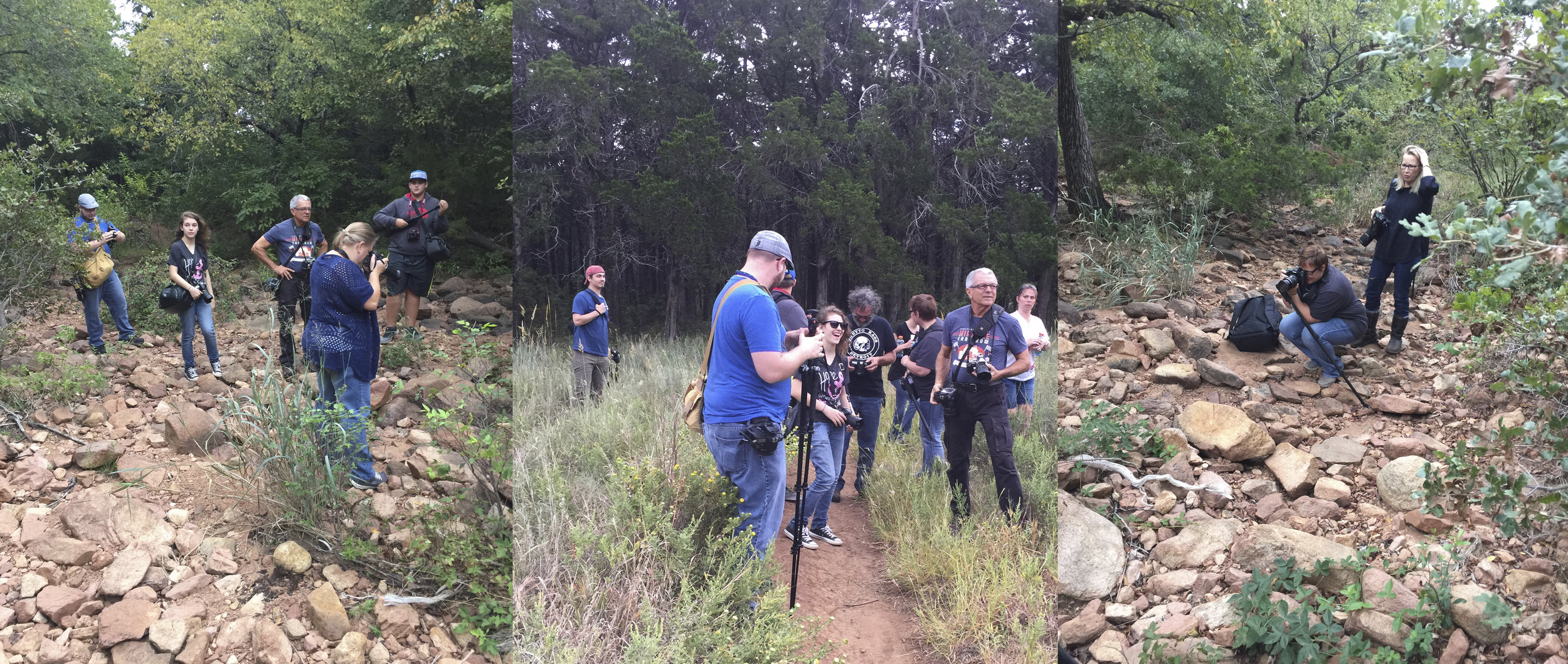 2nd level Photography class Field trip to the Wichita Wildlife Refuge, Parallel forest. Photo credit Mika Smith.
