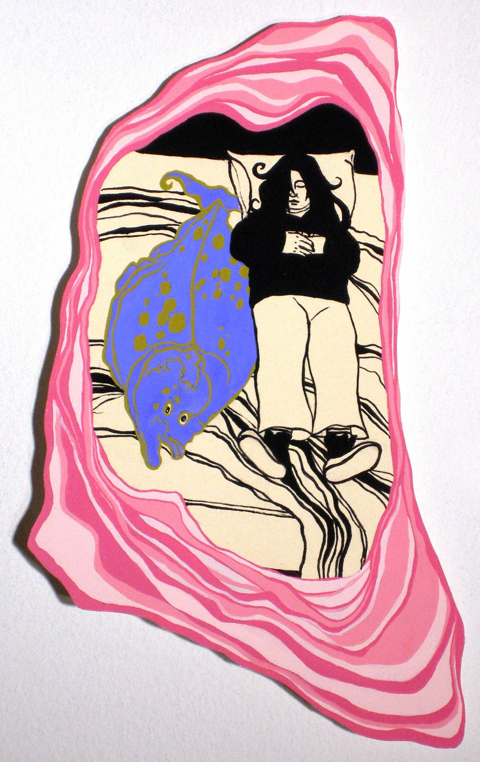 Sleep with the Fishes Acrylic gouache on paper 9" x 5.5" 2007 ©Alexis Amann
