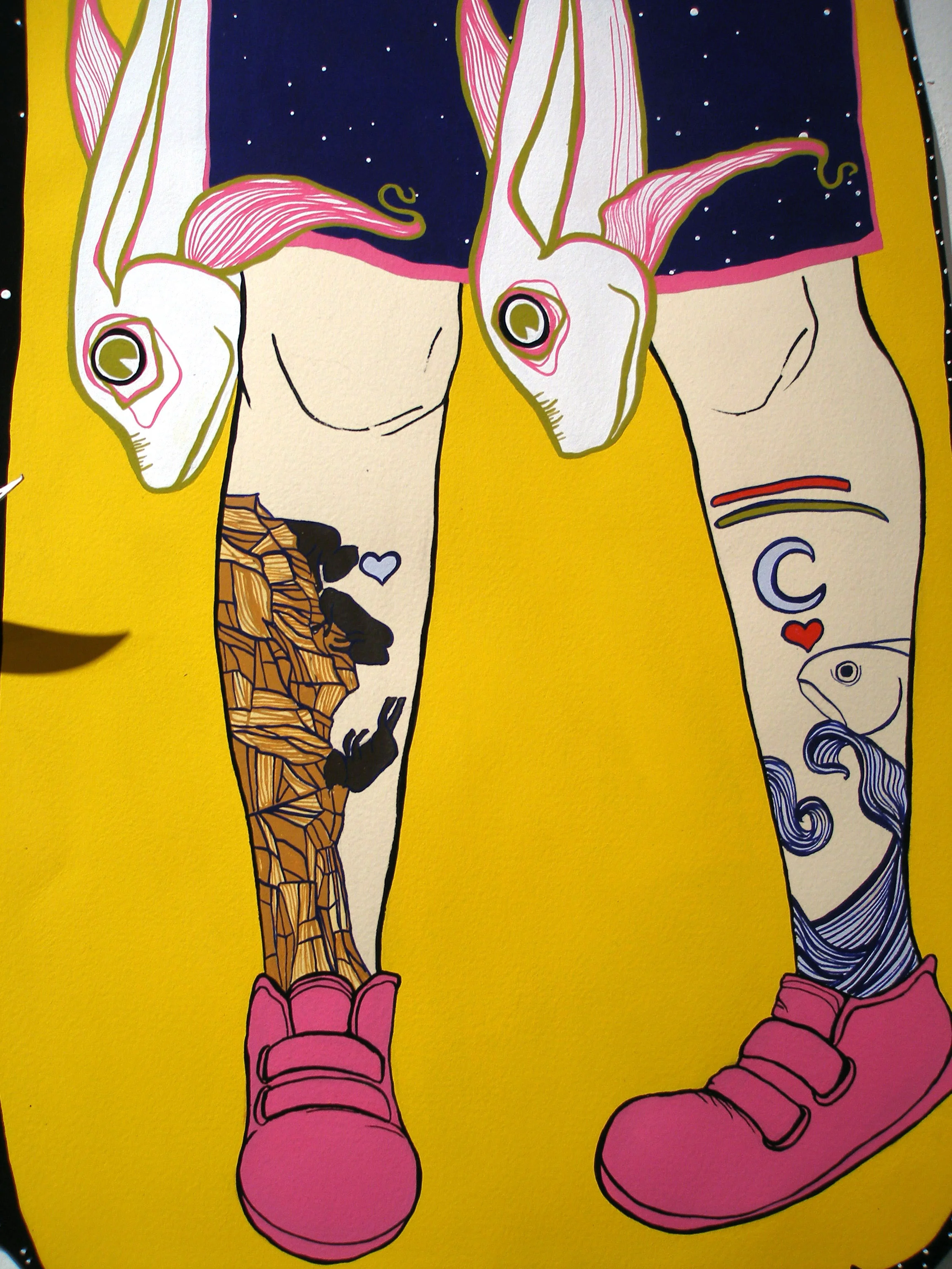 Lost Highway is Married to the Sea (detail) Acrylic gouache on paper 2008 ©Alexis Amann