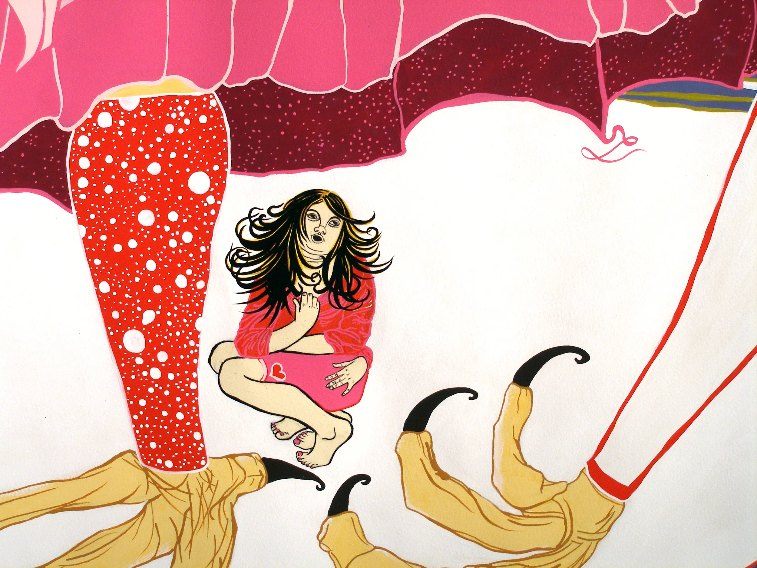 Baba Yaga's House on the Beach Acrylic gouache on paper (detail) 2007 ©Alexis Amann