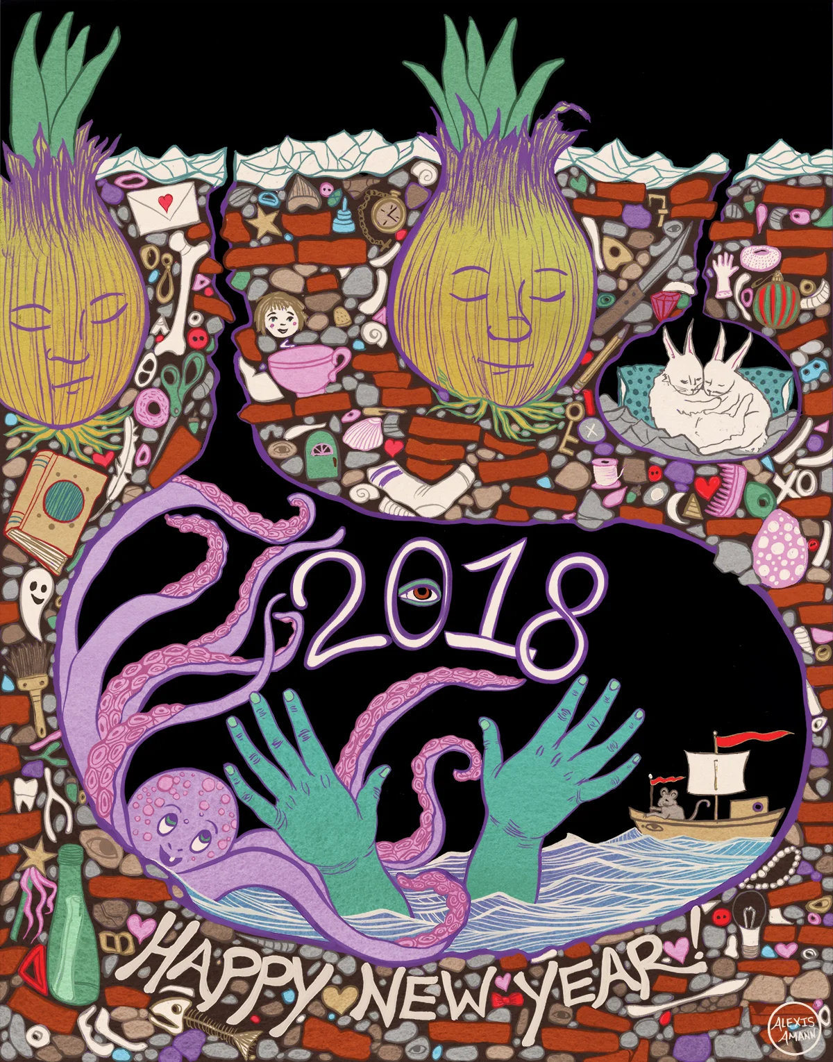 Happy 2018 Hidden Object