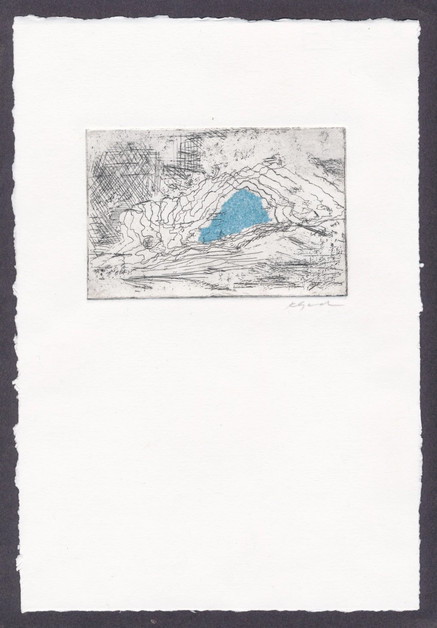 Cloudscape Etching Chine Collée