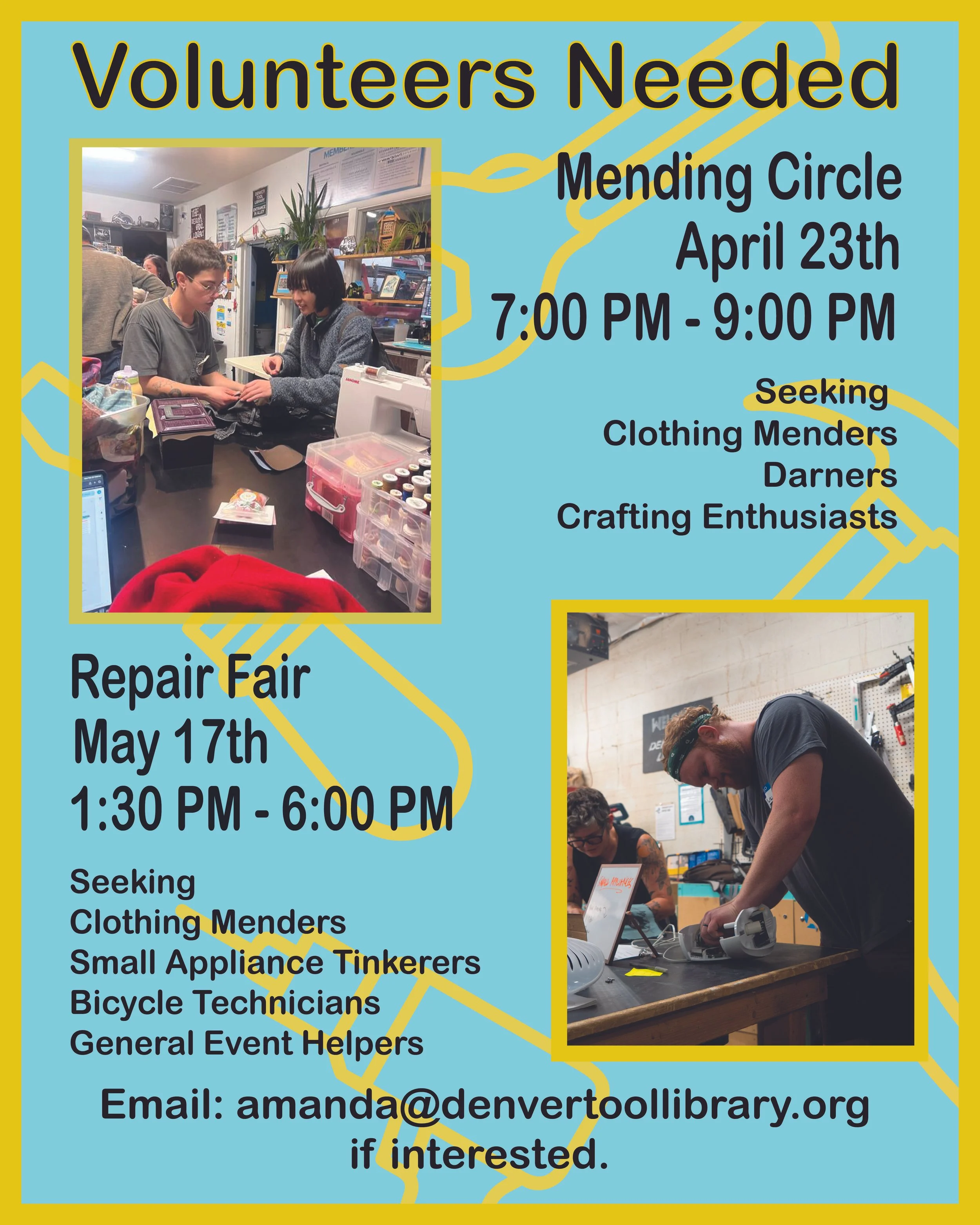 Volunteers Wanted! May 17th Repair Fair