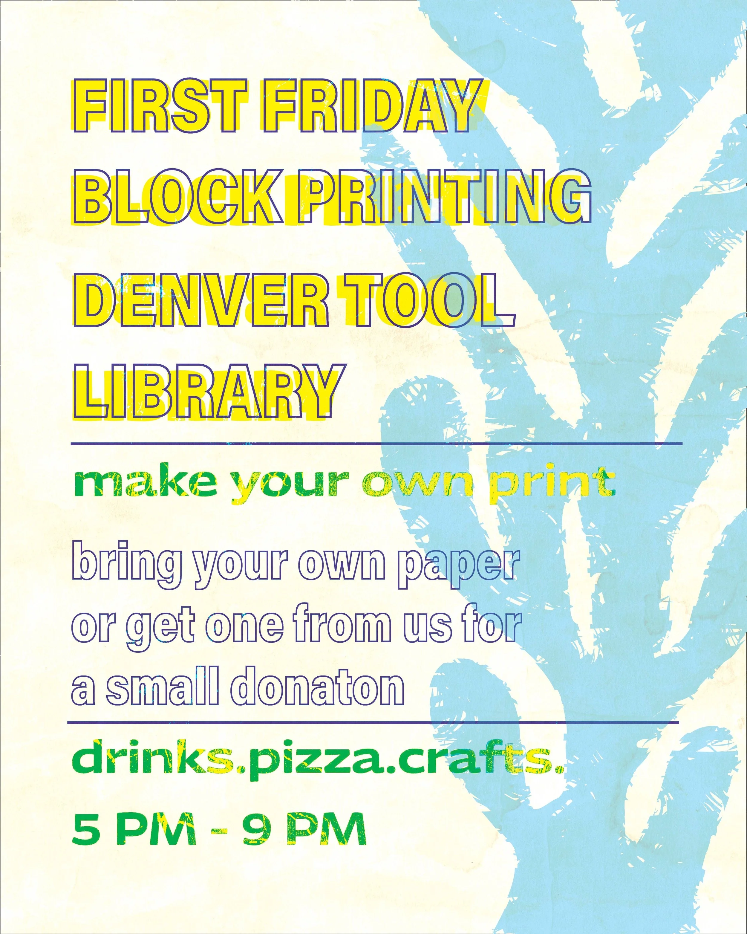 First Friday Sept 4th! Block Printing Party