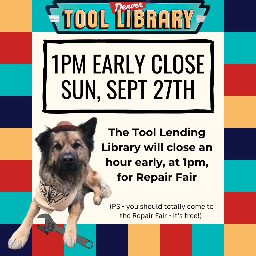 1pm Early Close on Sunday, Sept 27th for Repair Fair
