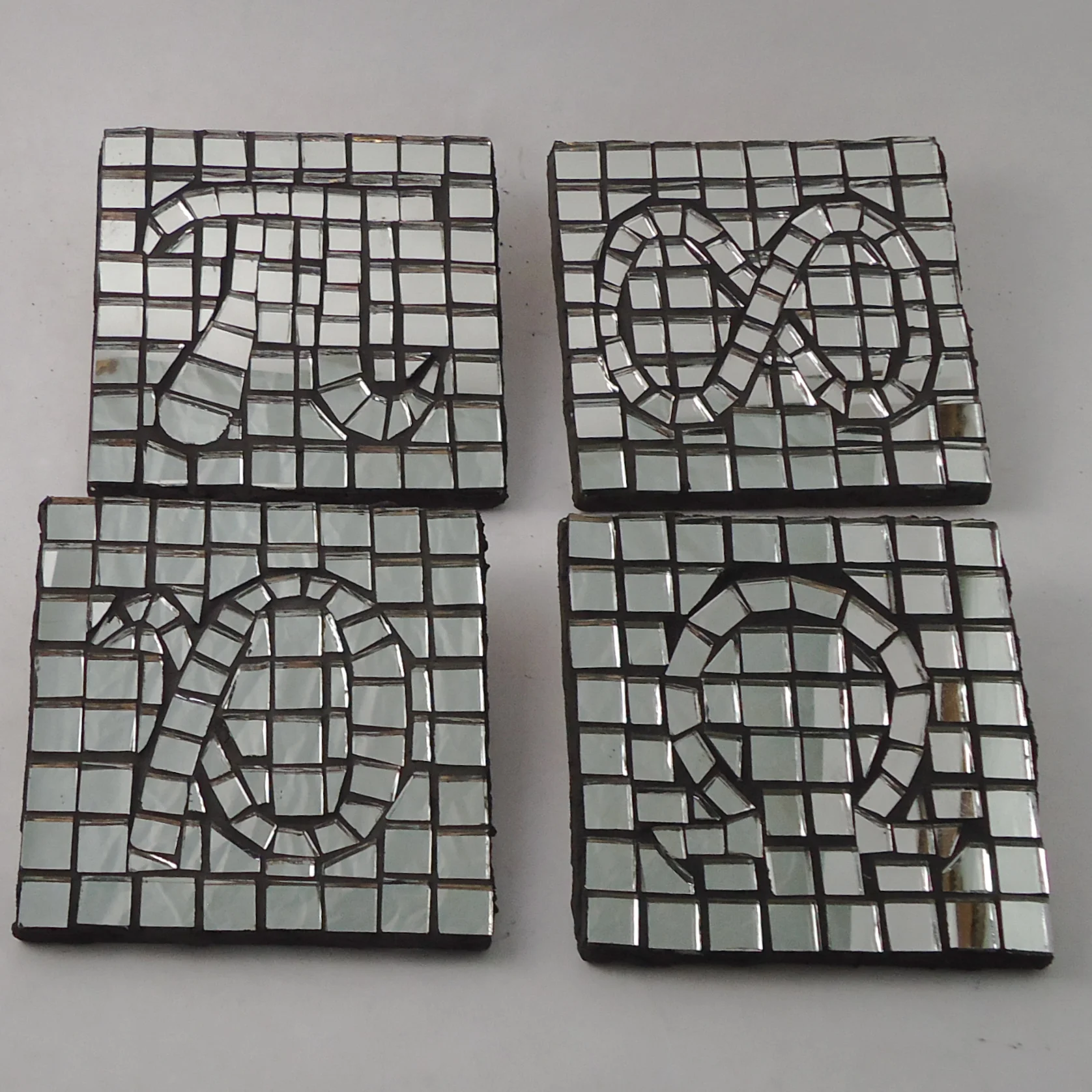 mirror mosaic math and science symbols coaster set live in mosaics.JPG