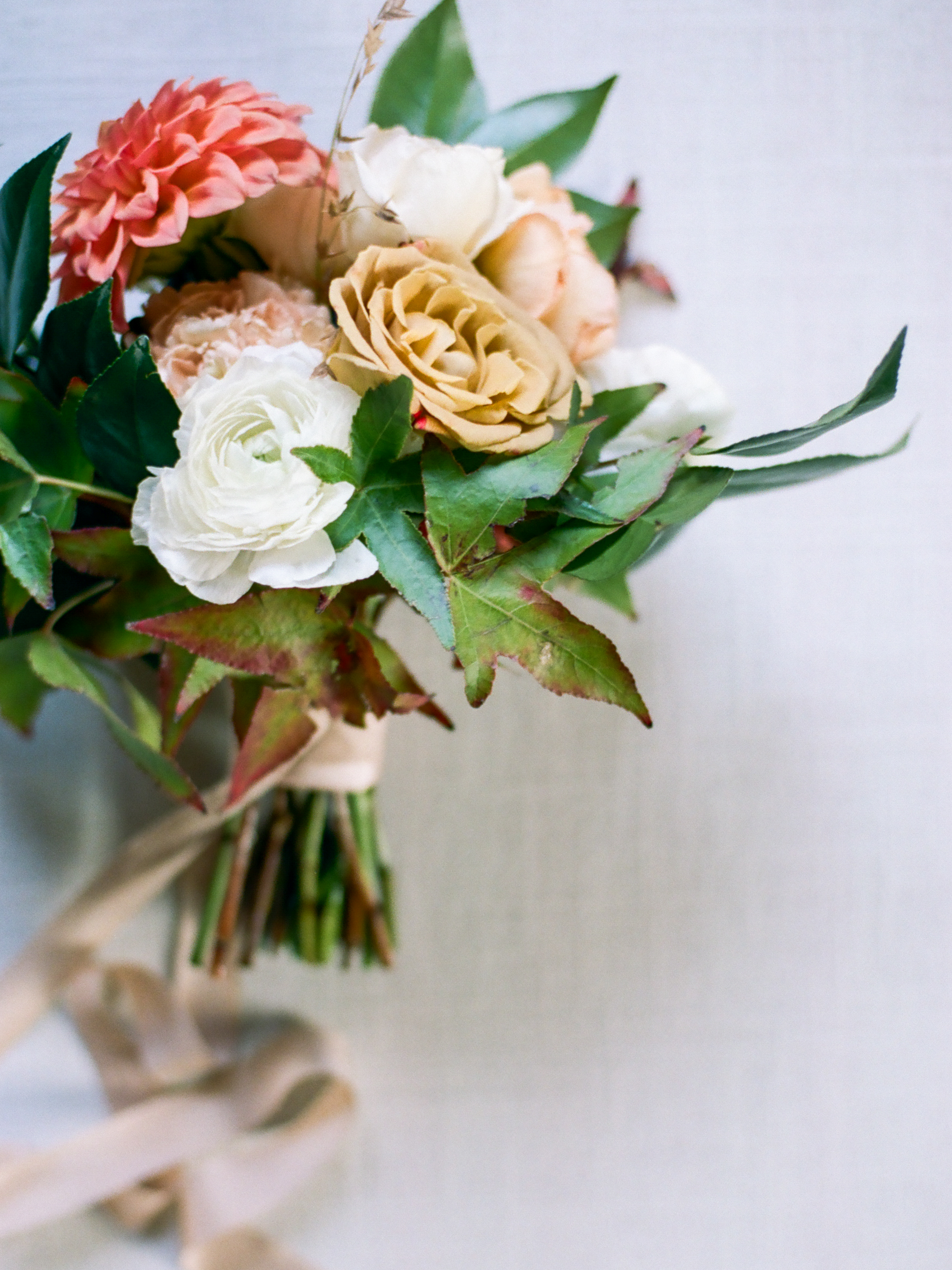 Wild Green Yonder Dahlia and Garden Rose Bouquet