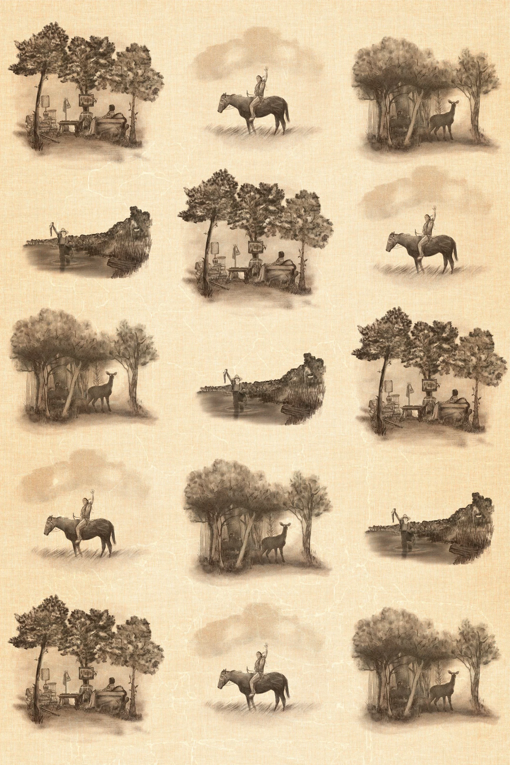 The Lowdown – Hand-illustrated Wallpaper