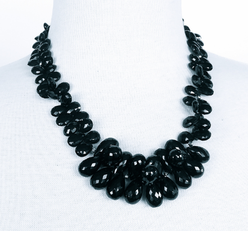 Black Orchid - Like any rare beauty she promises to capture the attention of all who gaze upon her. It is how she draws attention to 'who you are' that is absolutely magical - Necklace - Spinel, Pyrite, Sterling Silver / Crystal