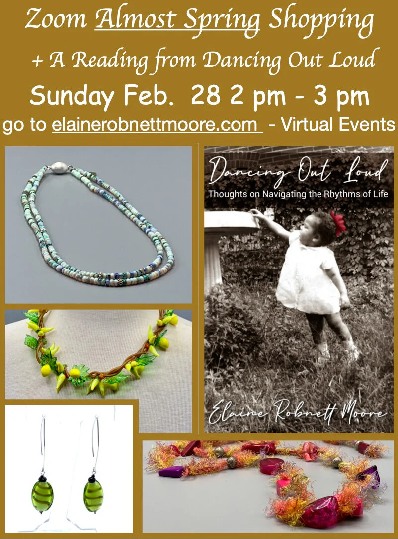 Zoom Almost Spring Shopping and A Reading from Dancing Out Loud