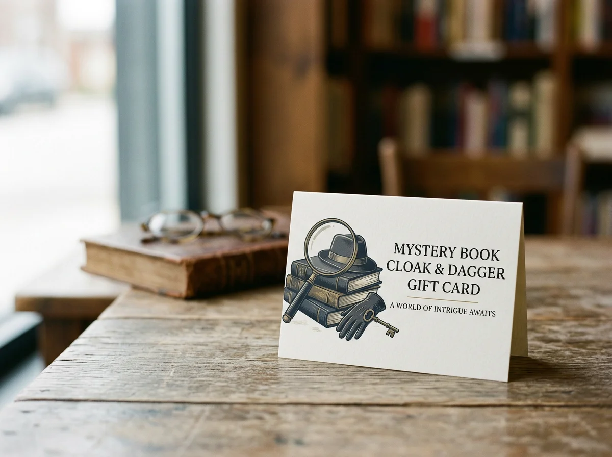 Cloak and Dagger Gift Card on Table