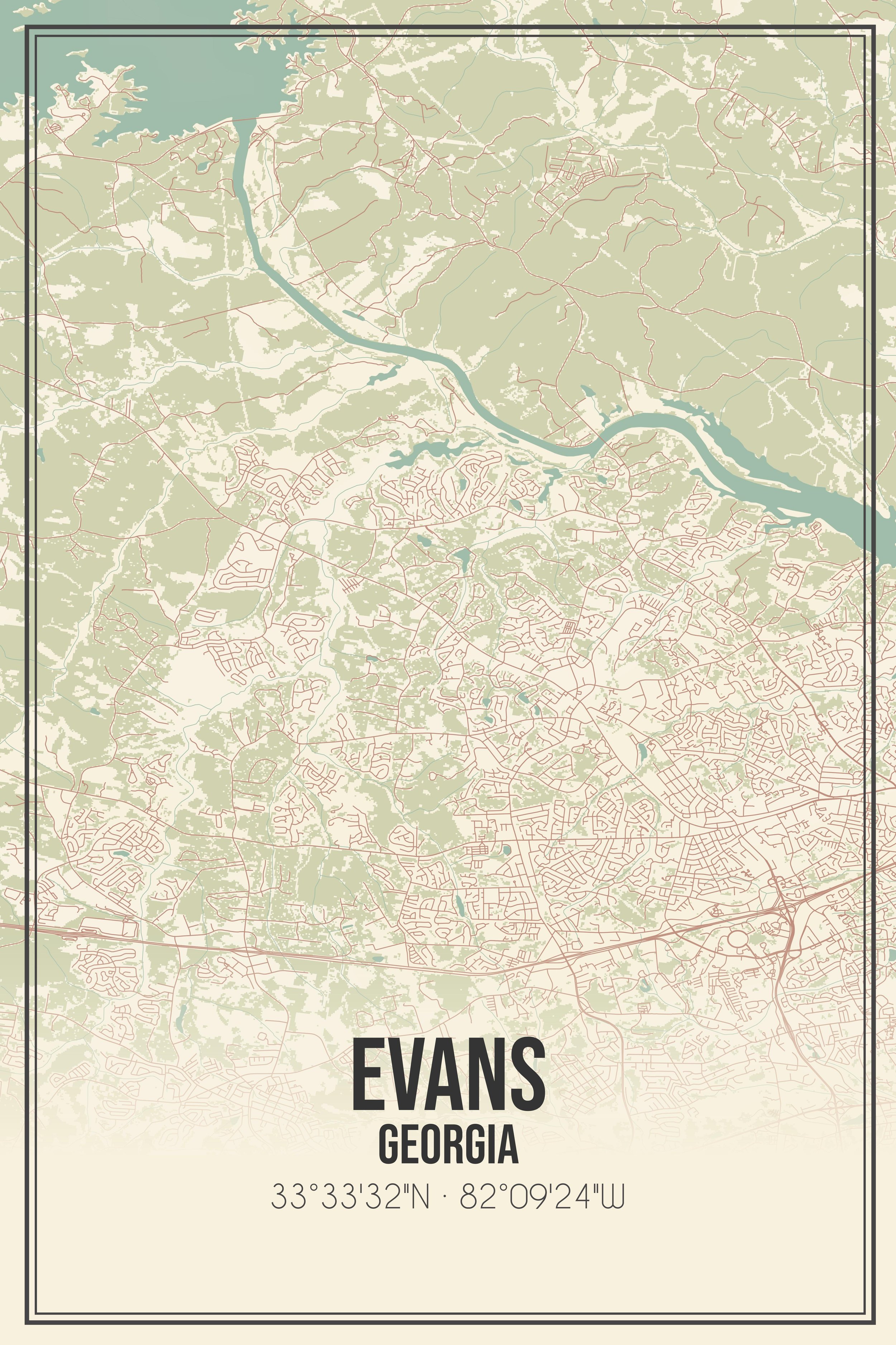 Map of Evans, Georgia Columbia County. Move to Evans Georgia.
