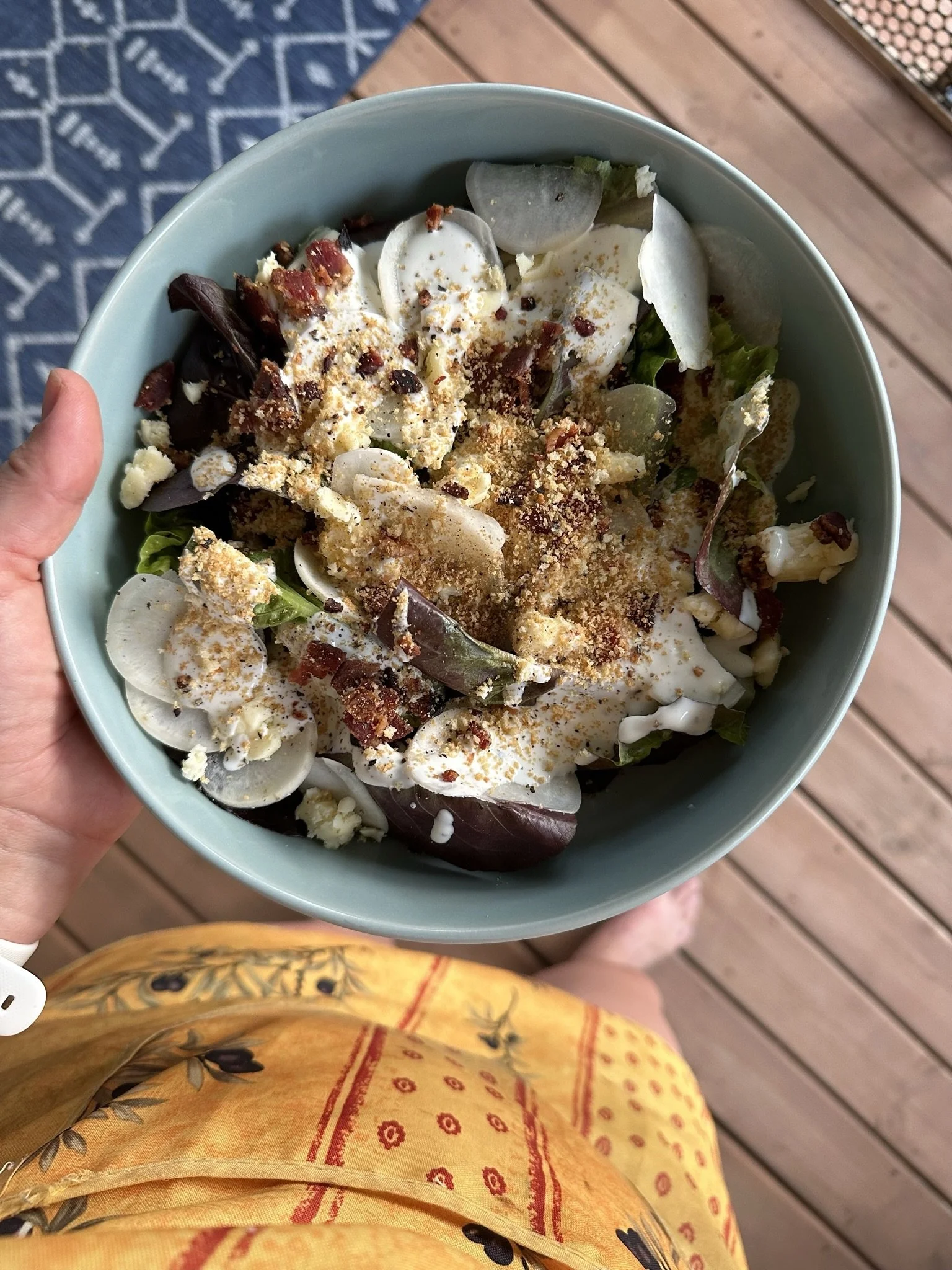SPRING SALAD WITH TURNIPS, BACON &amp; BREADCRUMBS